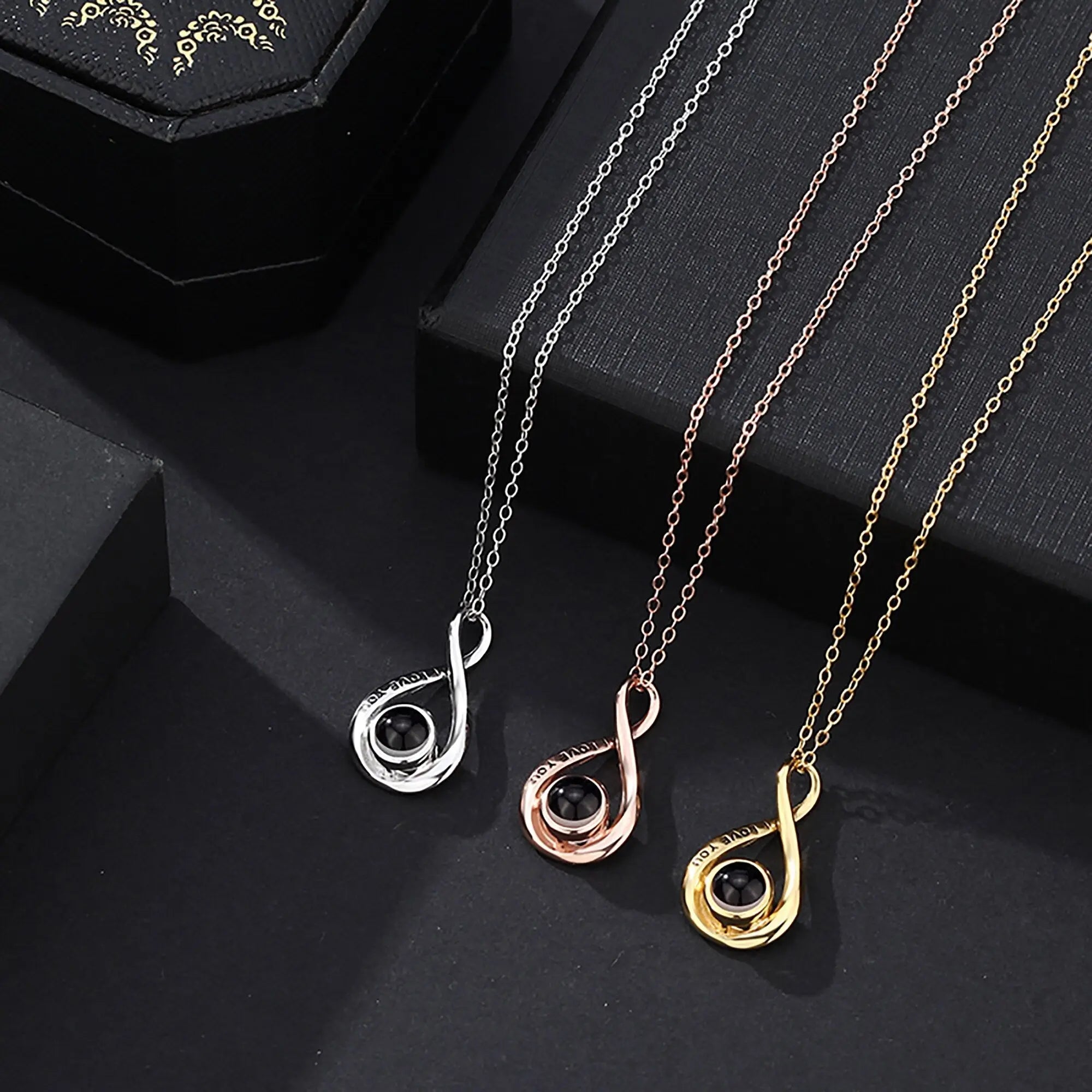 Customized 8-character Projection Necklace , Creative Photo Projection pendant nowadaysfashion