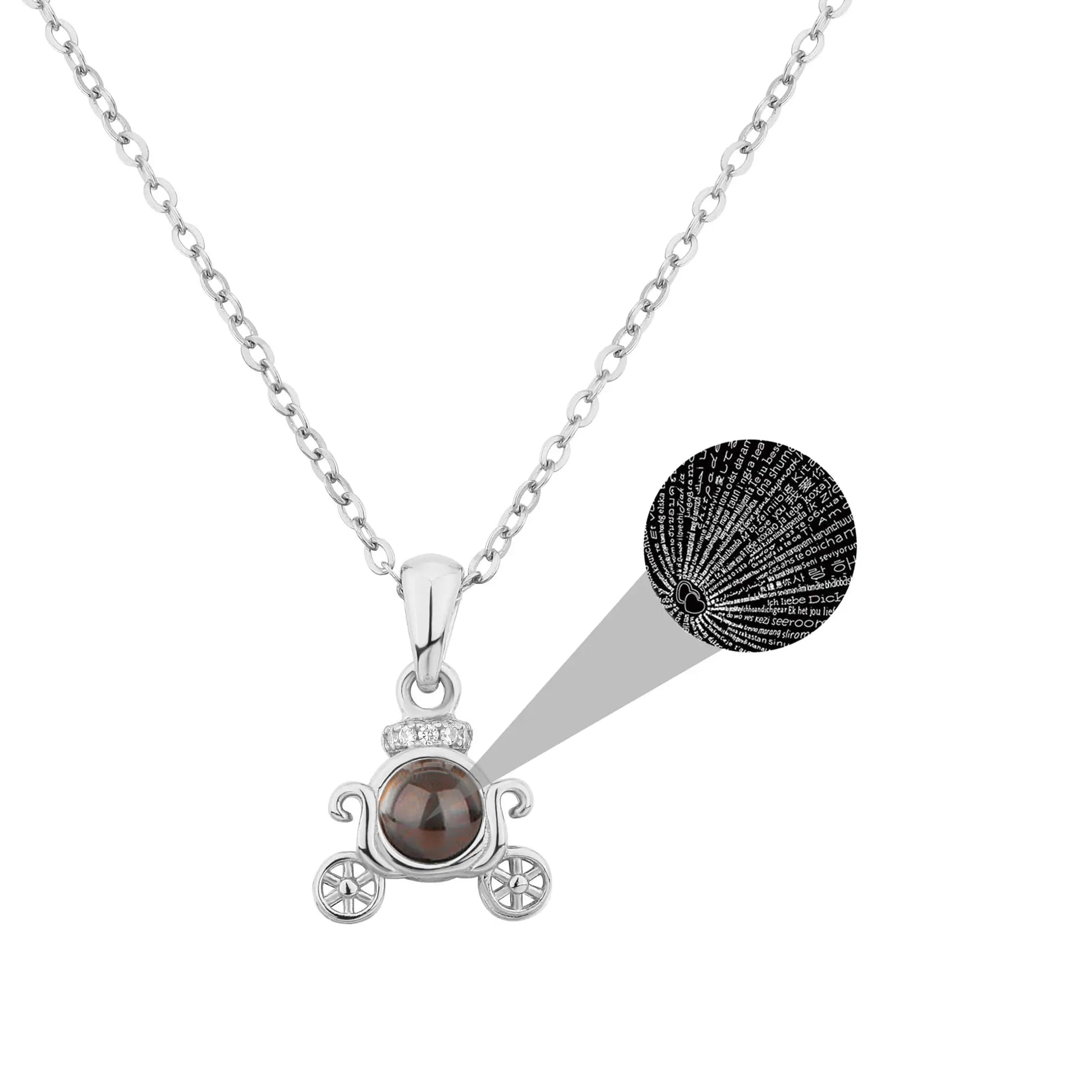 Customized 925 Silver 100 languages Projection Necklace Couple Memory Gifts - Blade & Thread
