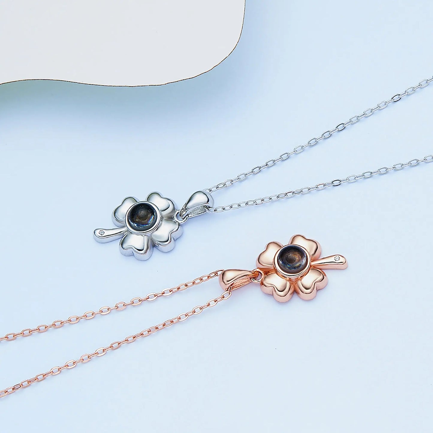 Customized 925 Silver 100 languages Projection Necklace Couple Memory Gifts - Blade & Thread