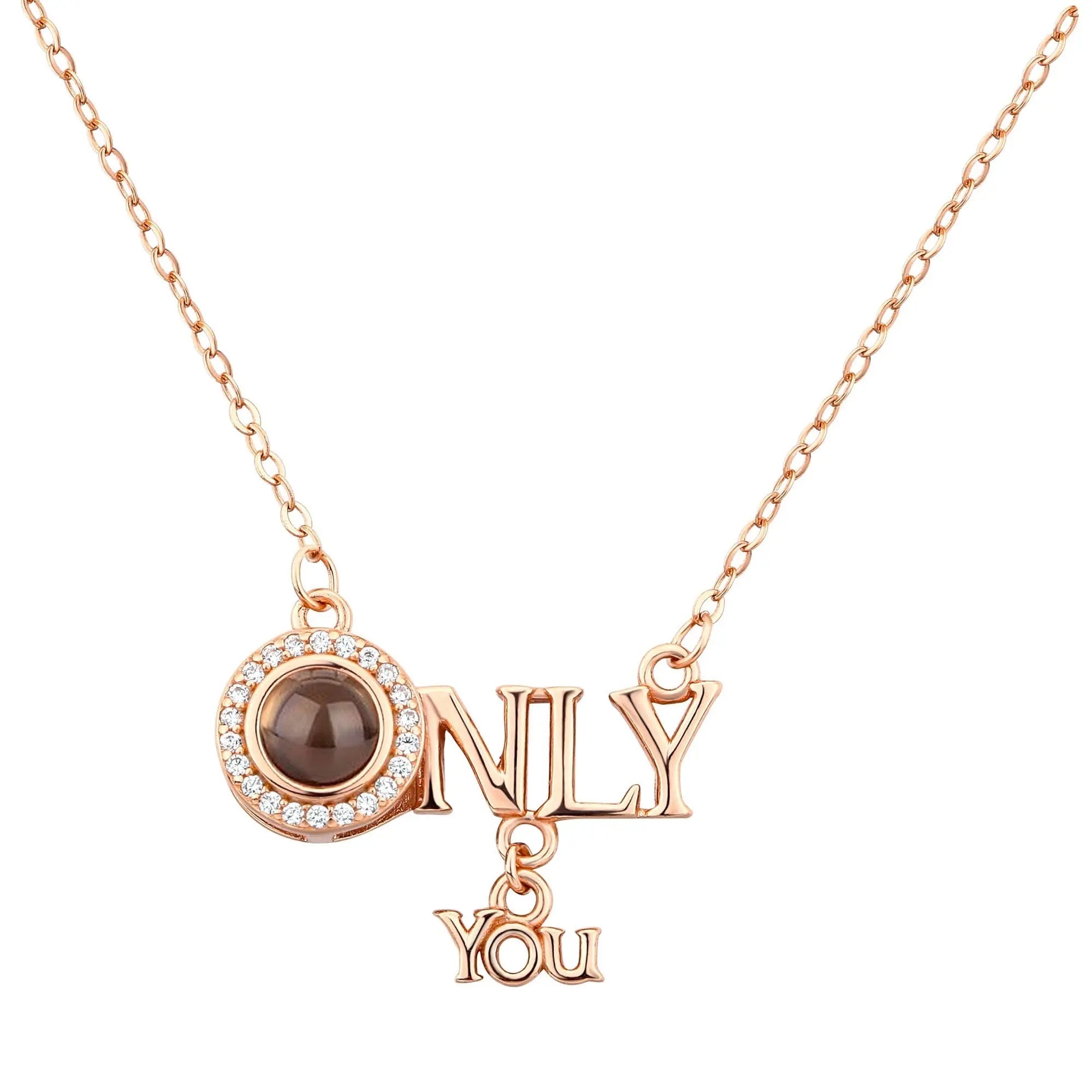 Customized 925 Silver 100 languages Projection Necklace Couple Memory Gifts nowadaysfashion