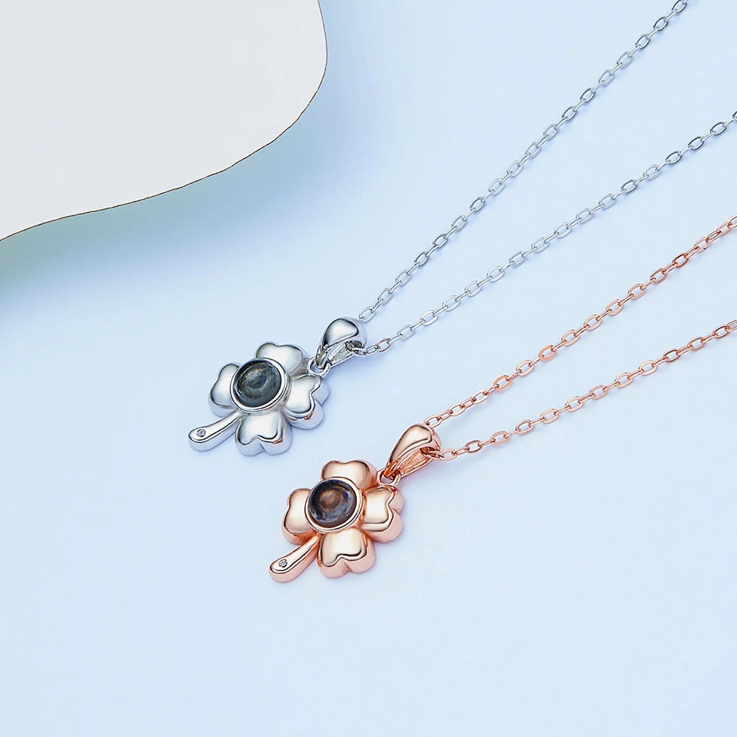 Customized 925 Silver 100 languages Projection Necklace Couple Memory Gifts - Blade & Thread