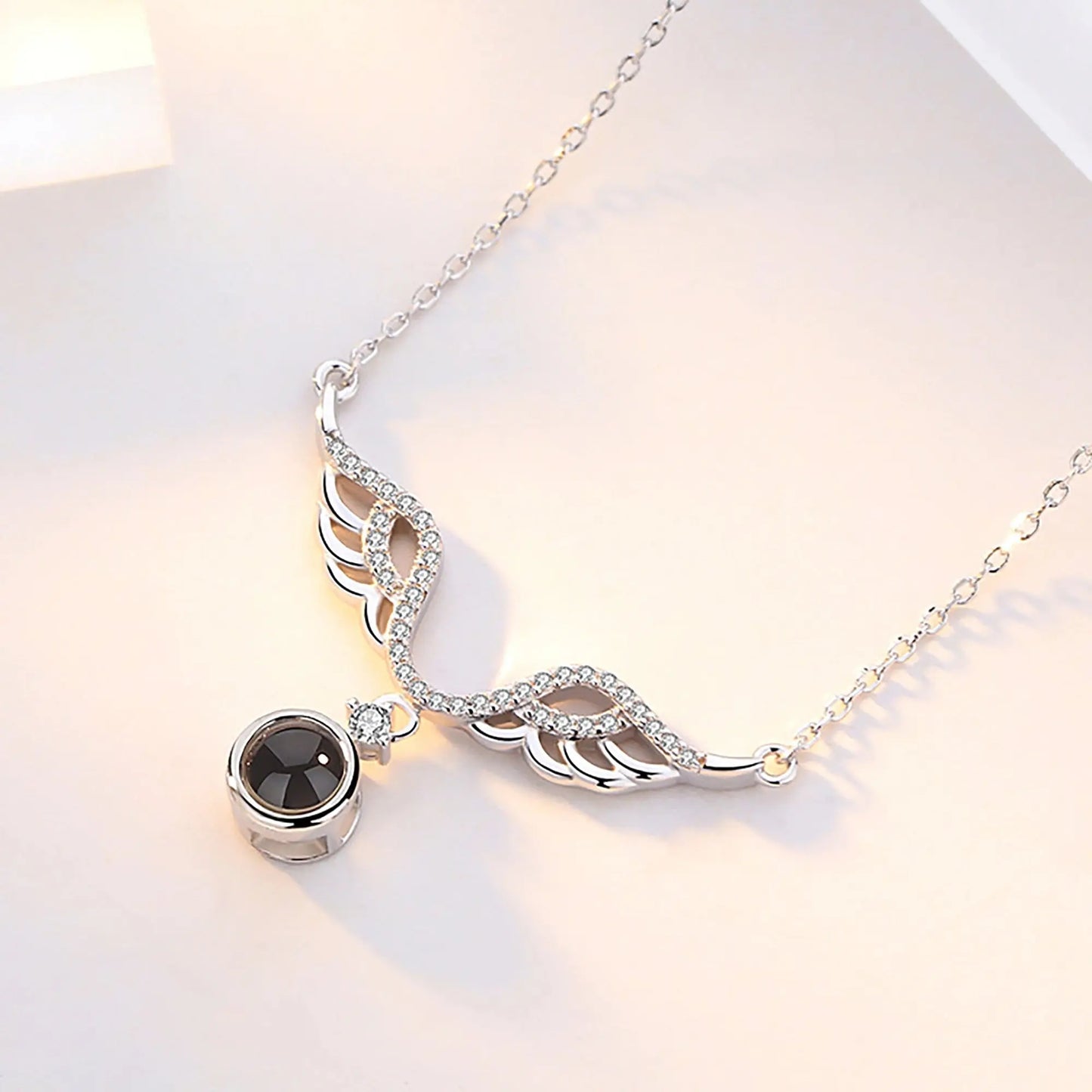 Customized 925 Silver 100 languages Projection Necklace Couple Memory Gifts - Blade & Thread