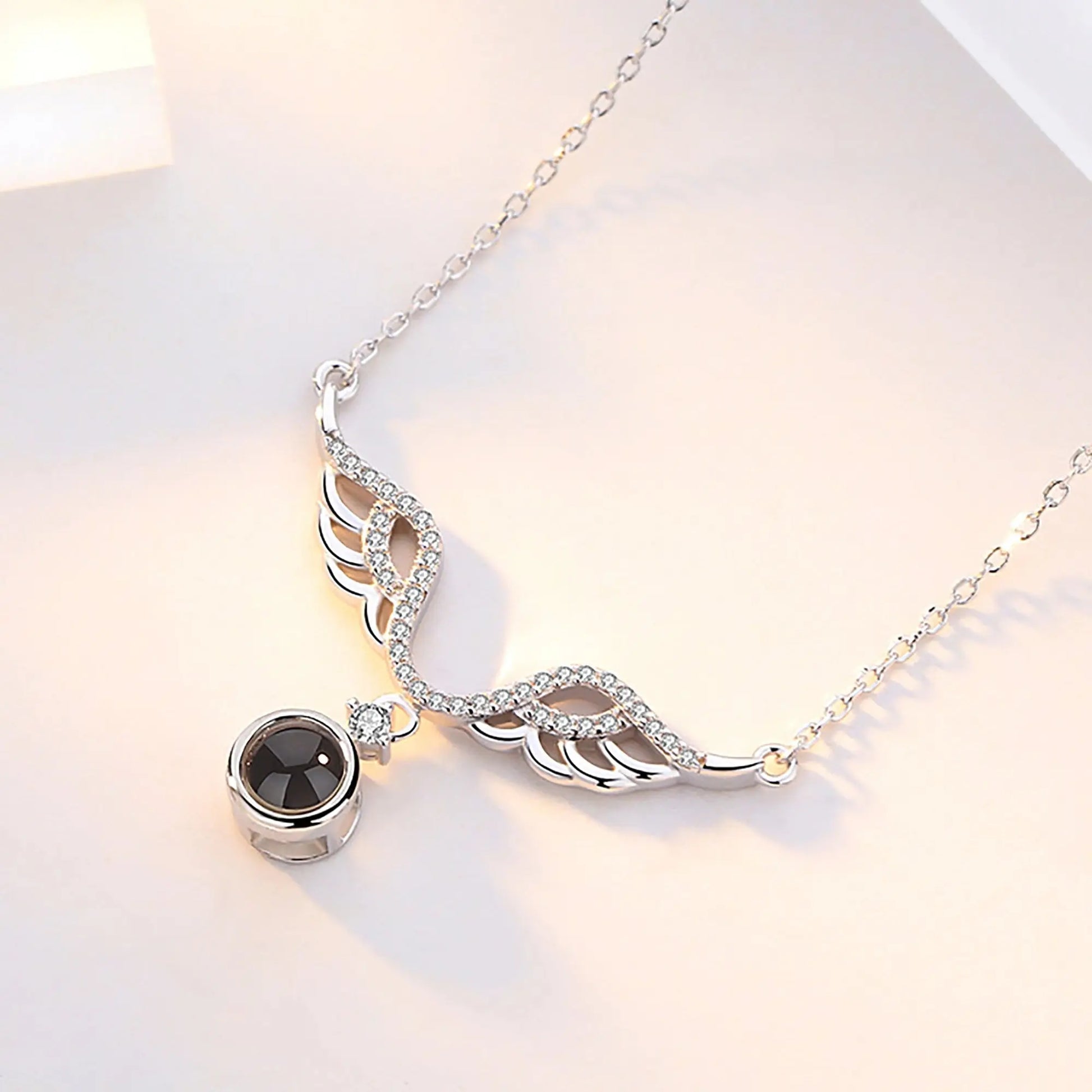 Customized 925 Silver 100 languages Projection Necklace Couple Memory Gifts - Blade & Thread