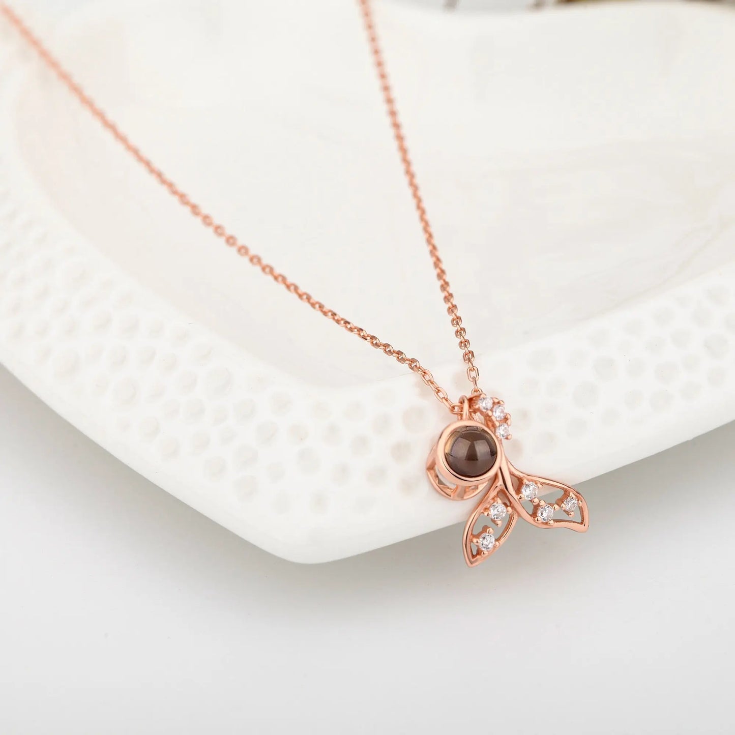 Customized 925 Silver 100 languages Projection Necklace Couple Memory Gifts - Blade & Thread