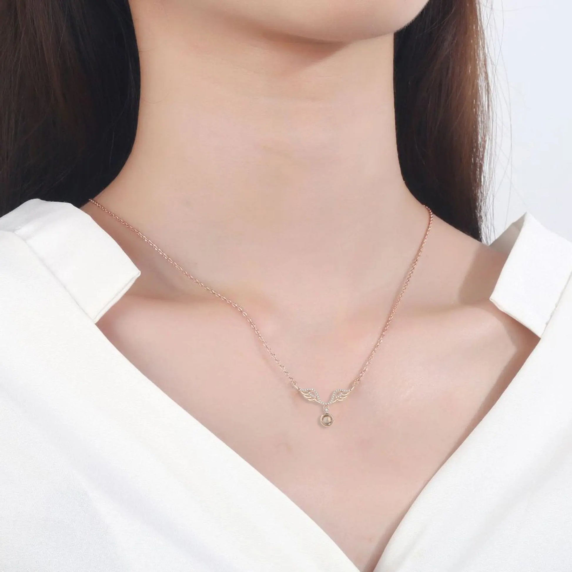 Customized 925 Silver 100 languages Projection Necklace Couple Memory Gifts - Blade & Thread