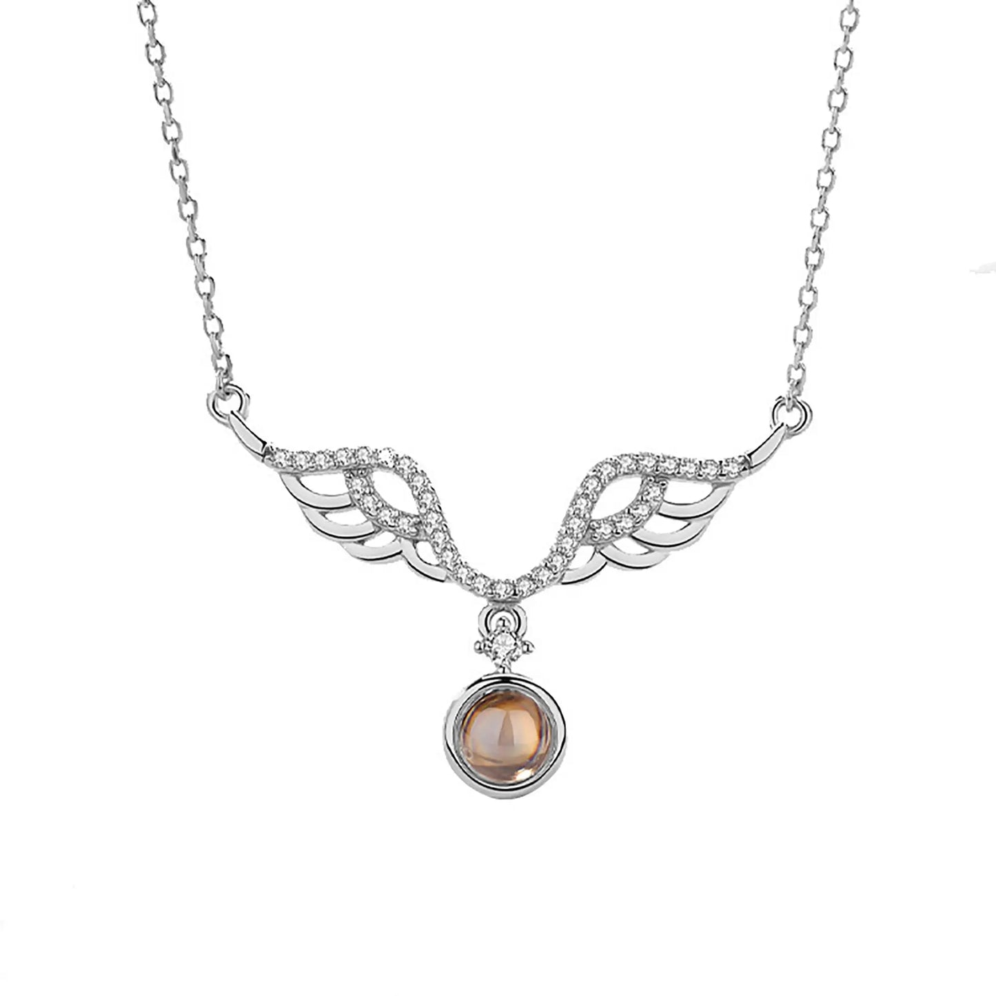 Customized 925 Silver 100 languages Projection Necklace Couple Memory Gifts - Blade & Thread