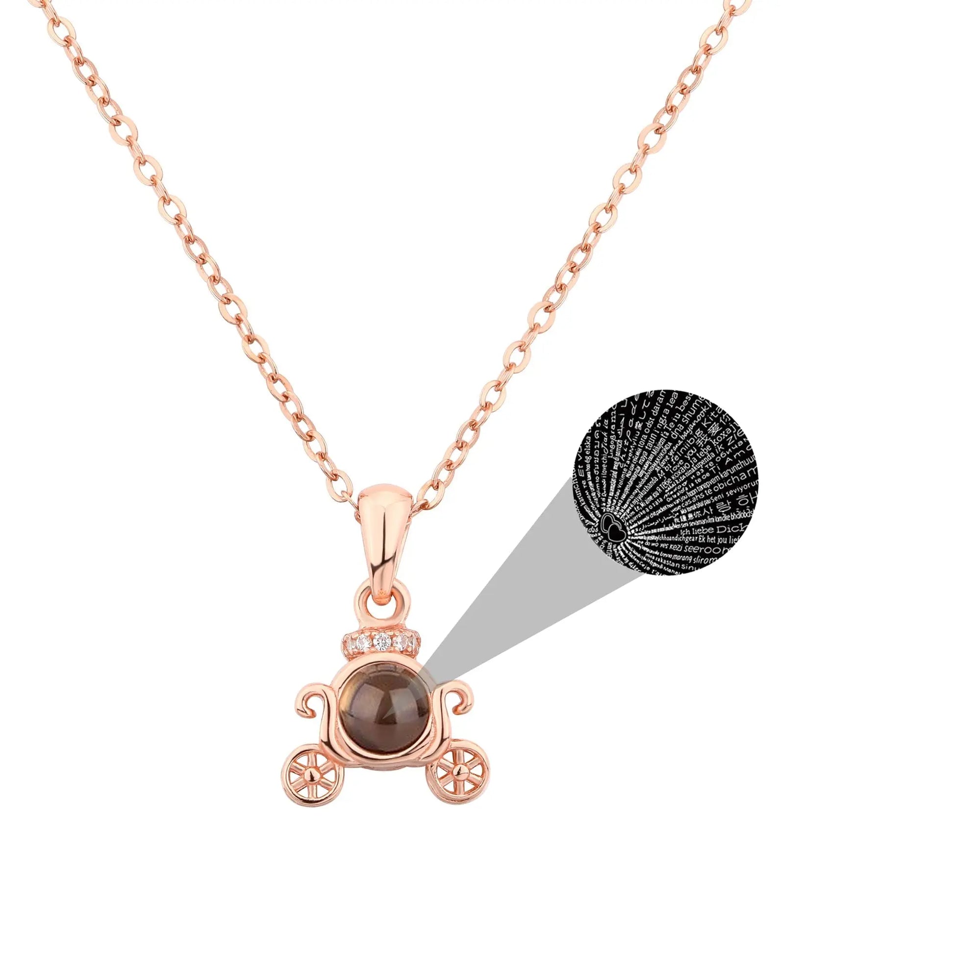 Customized 925 Silver 100 languages Projection Necklace Couple Memory Gifts - Blade & Thread