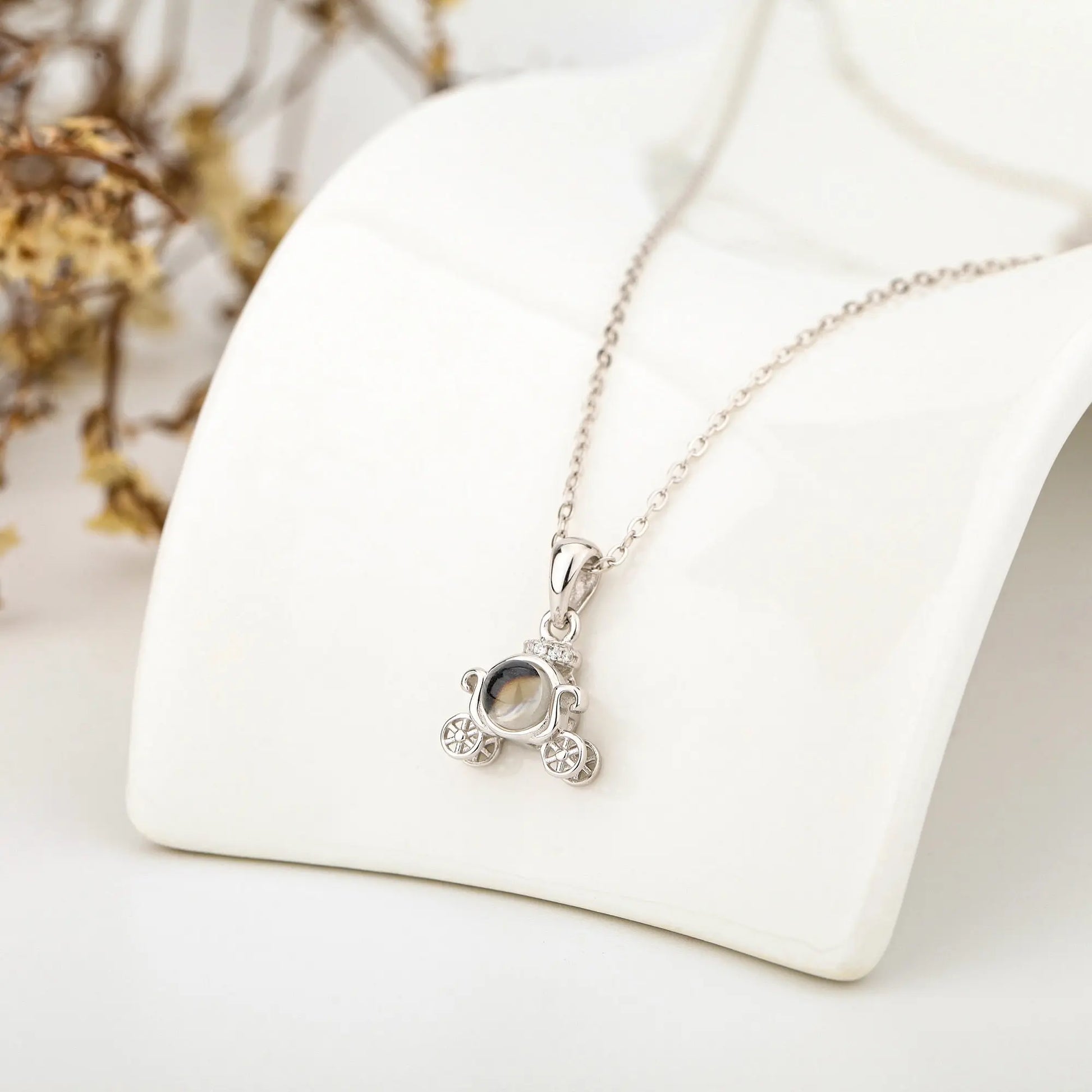 Customized 925 Silver 100 languages Projection Necklace Couple Memory Gifts - Blade & Thread