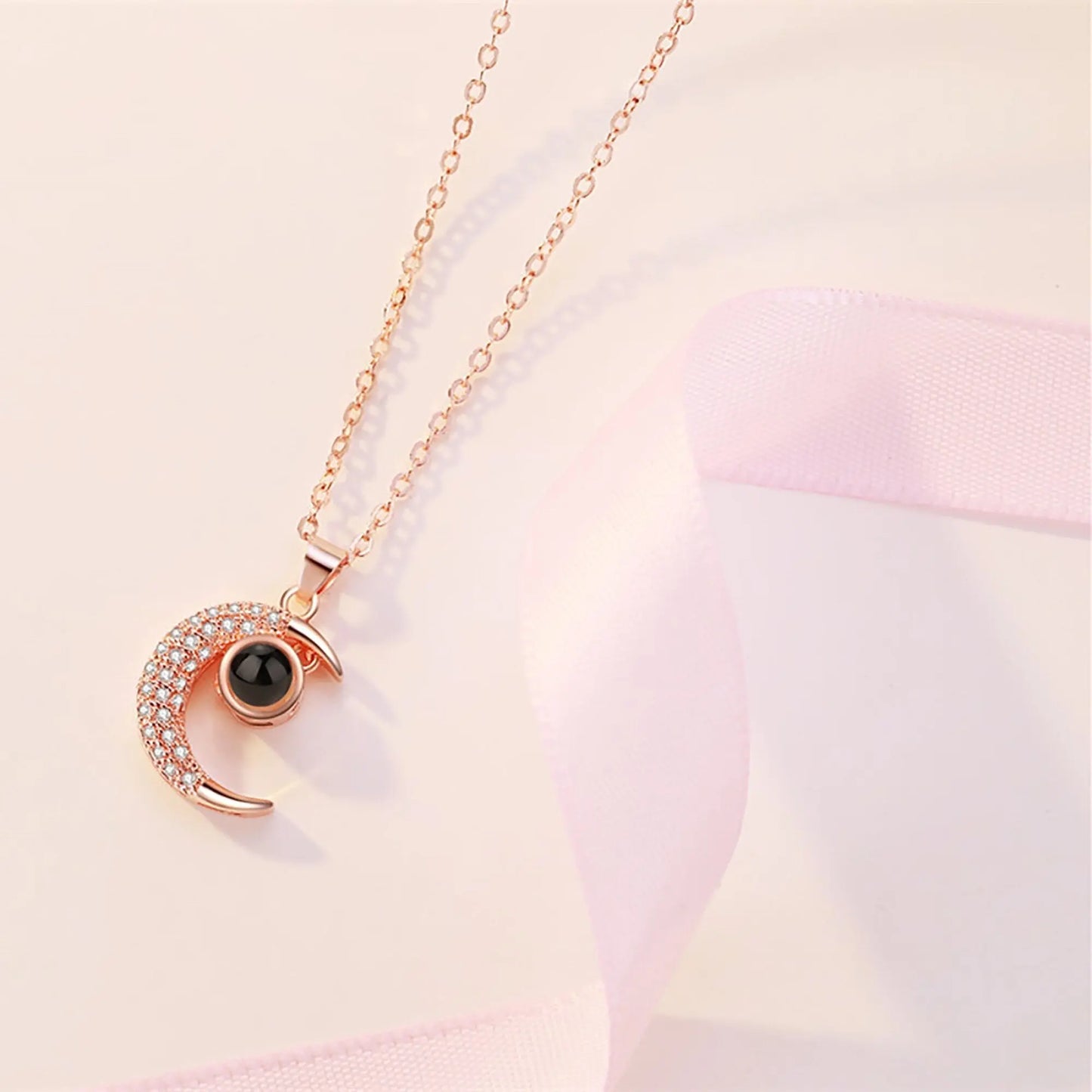Customized 925 Silver 100 languages Projection Necklace Couple Memory Gifts - Blade & Thread
