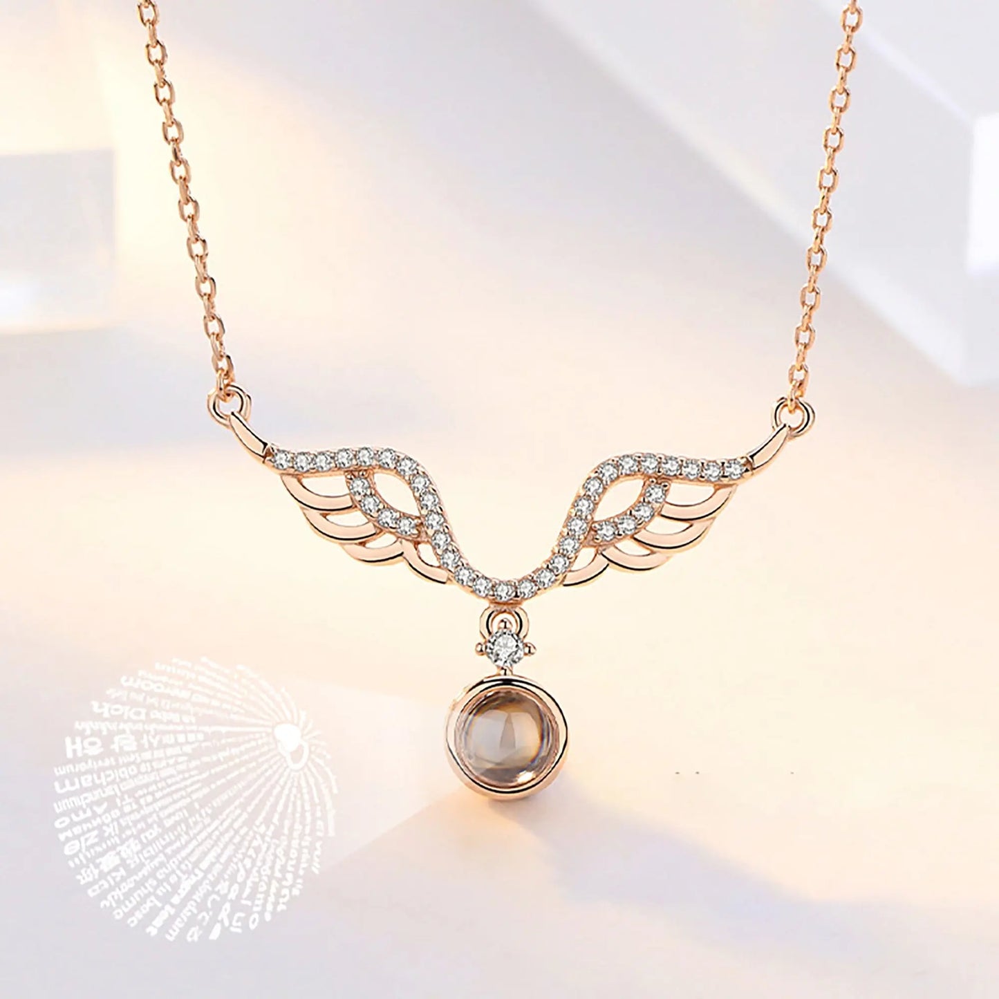 Customized 925 Silver 100 languages Projection Necklace Couple Memory Gifts - Blade & Thread