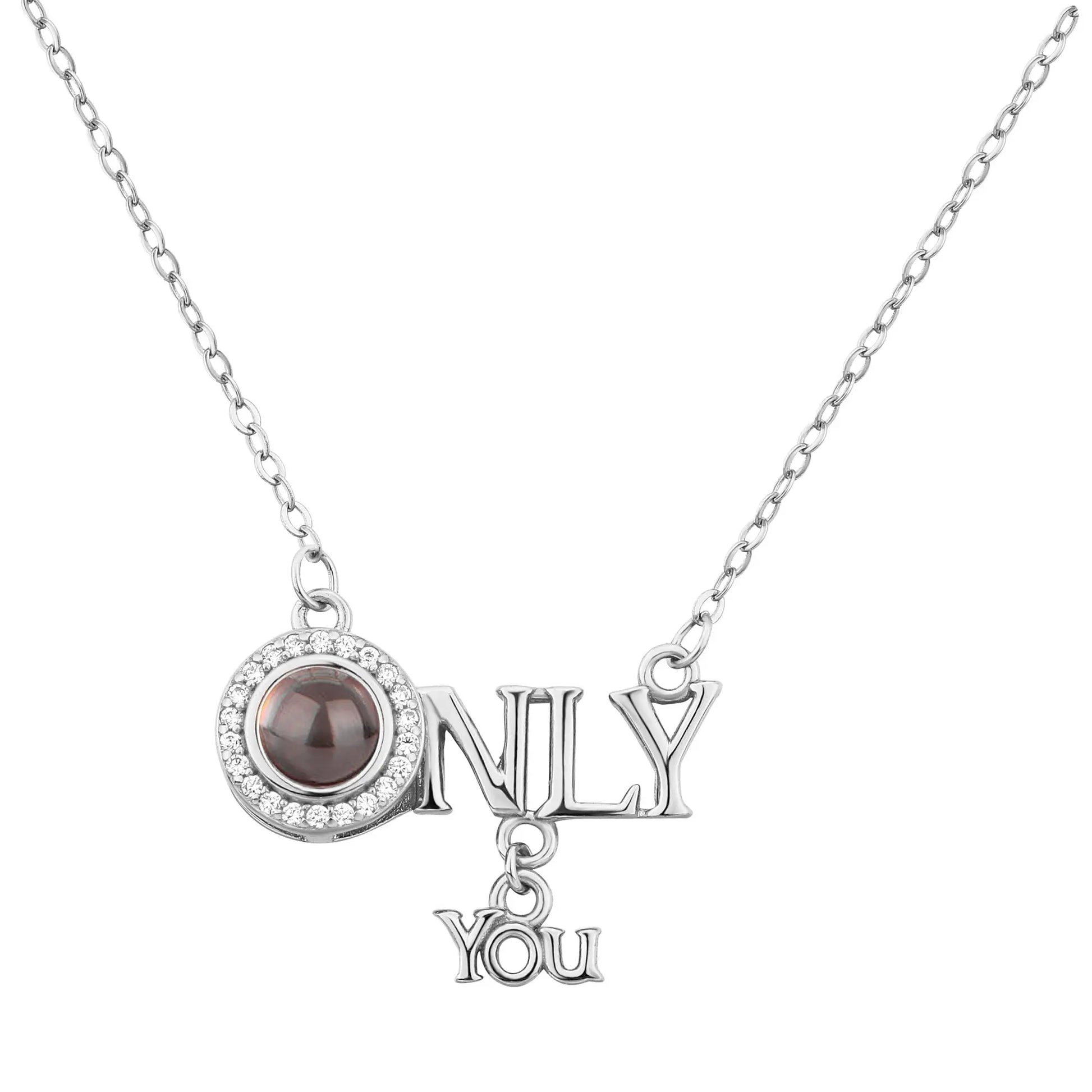Customized 925 Silver photo Projection Necklace Couple Memory Gifts - Blade & Thread