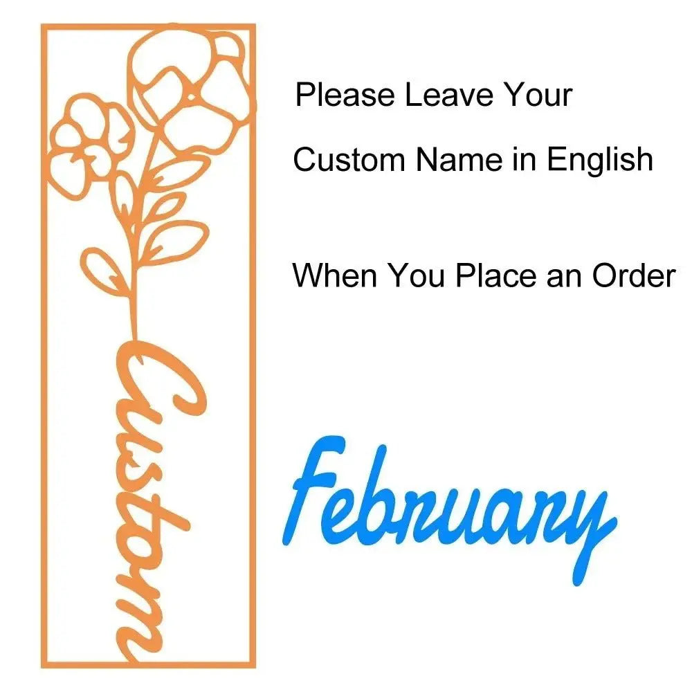 customized birthday flower name bookmark - Blade & Thread