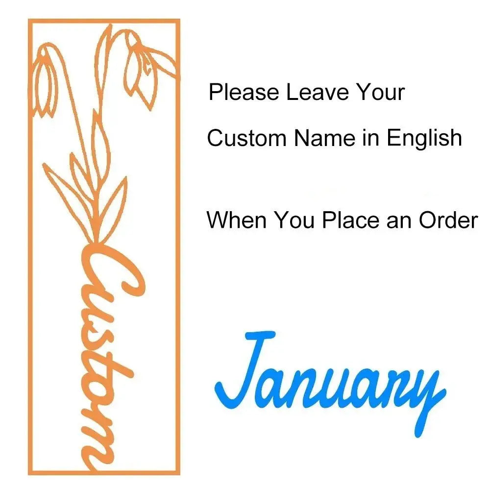 customized birthday flower name bookmark - Blade & Thread