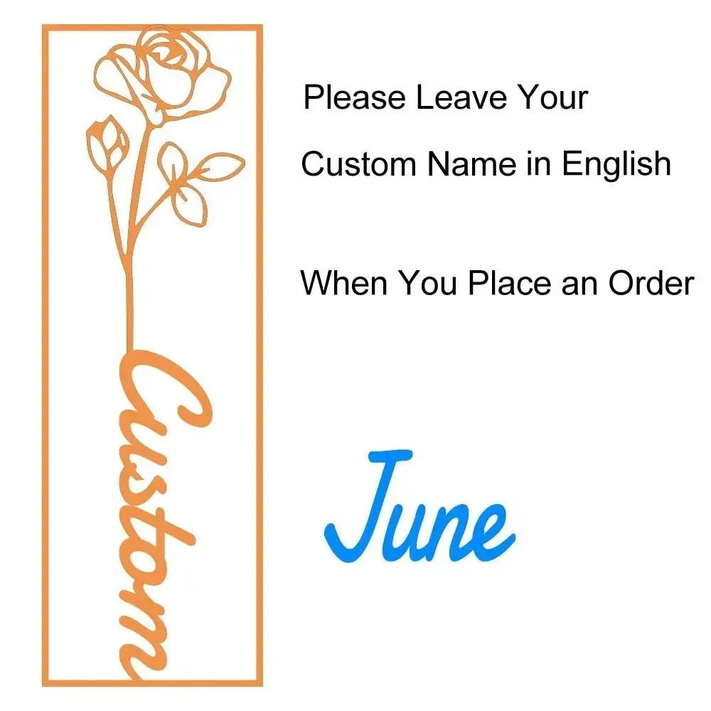 customized birthday flower name bookmark - Blade & Thread