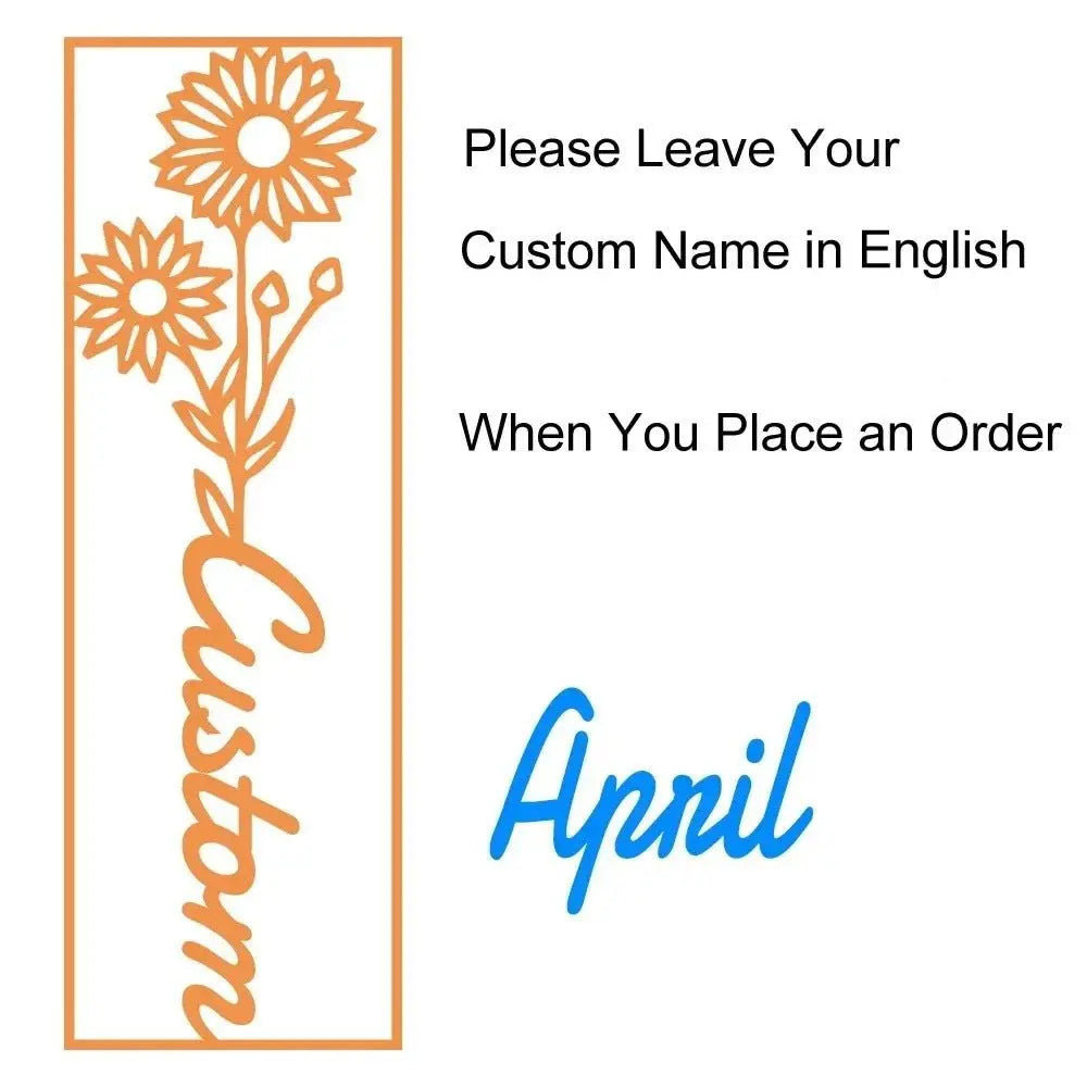customized birthday flower name bookmark - Blade & Thread