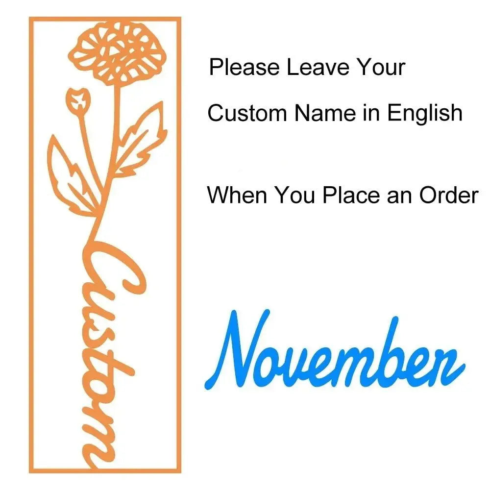 customized birthday flower name bookmark - Blade & Thread