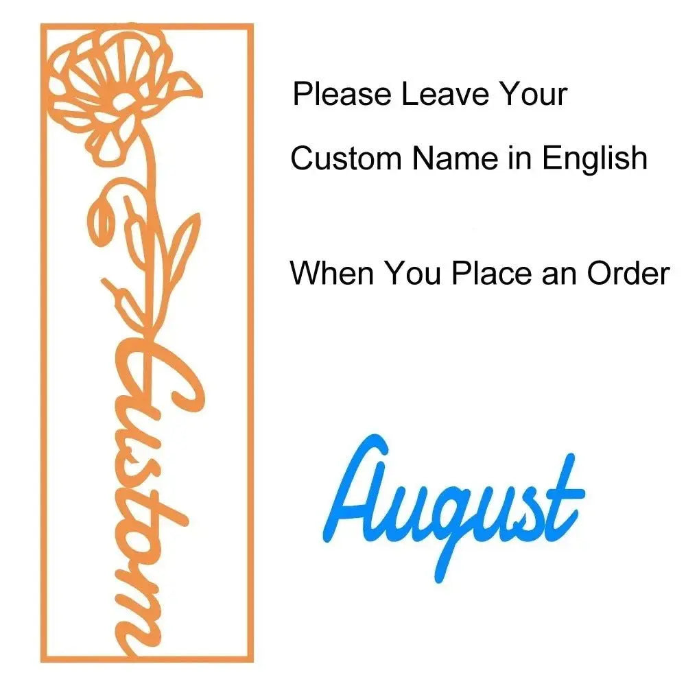 customized birthday flower name bookmark - Blade & Thread