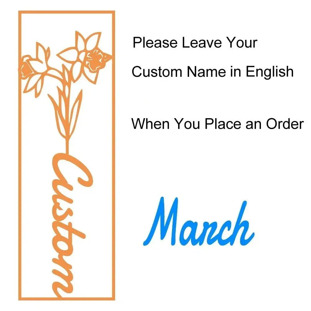 customized birthday flower name bookmark - Blade & Thread