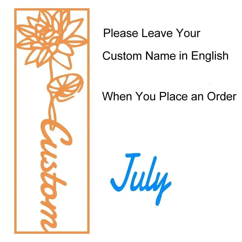 customized birthday flower name bookmark - Blade & Thread