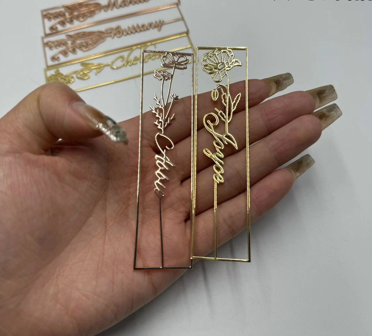 customized birthday flower name bookmark - Blade & Thread