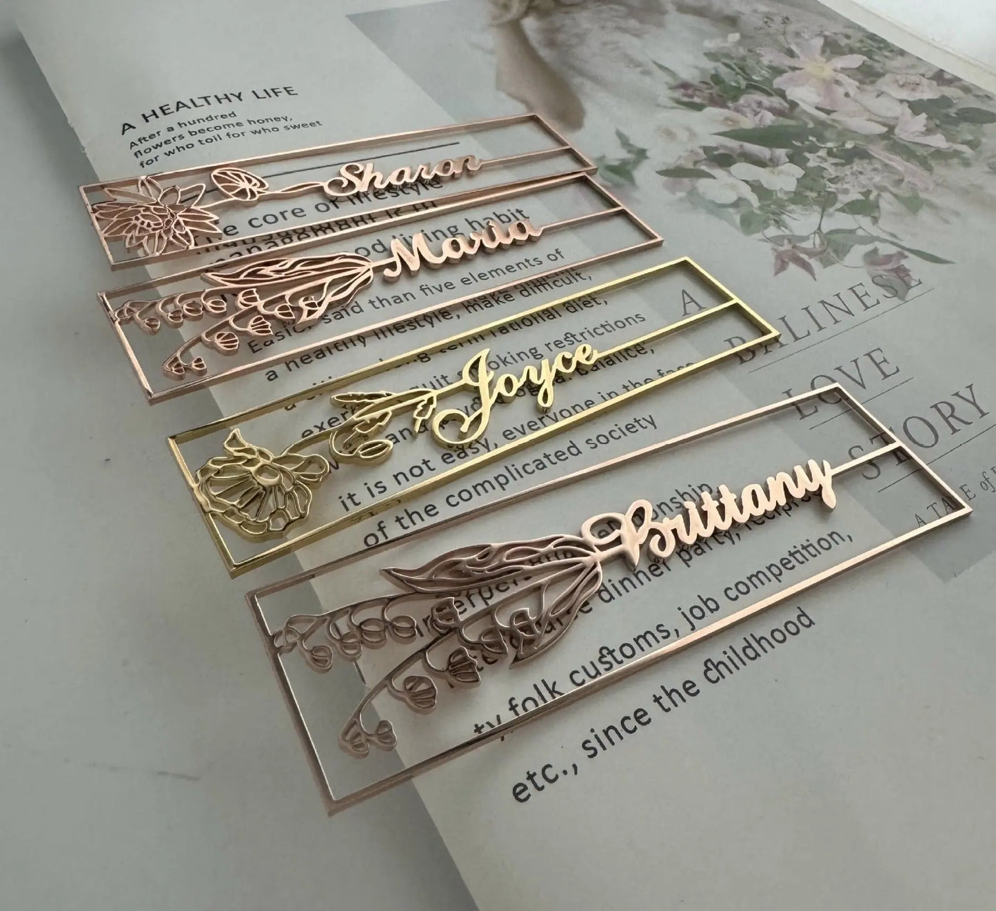 customized birthday flower name bookmark - Blade & Thread