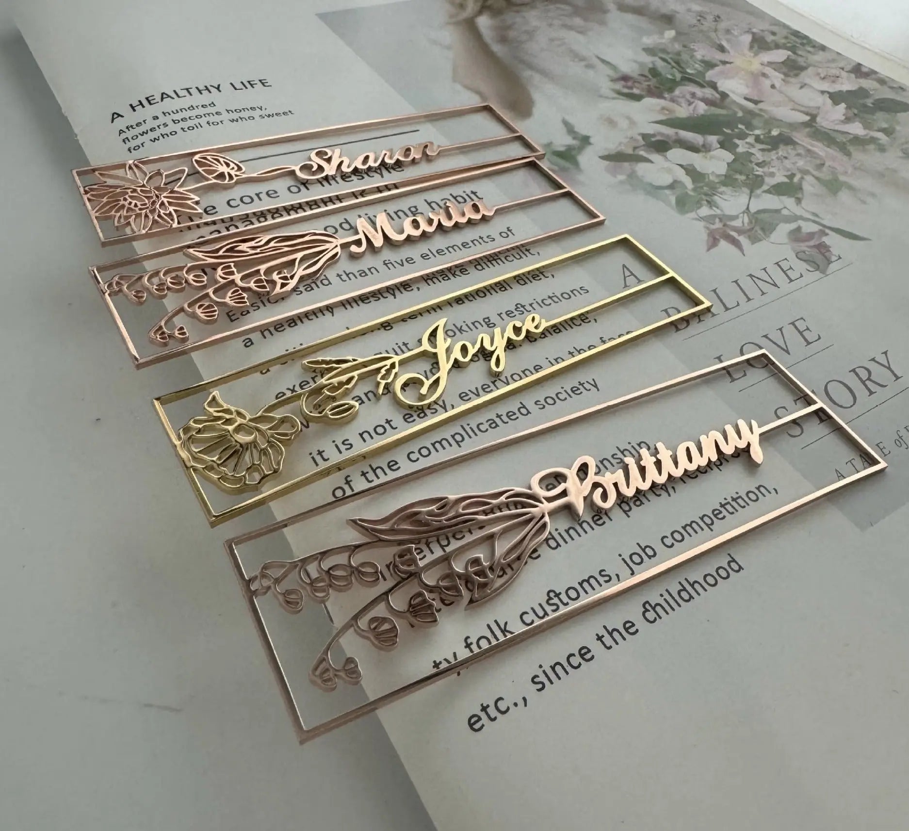 customized birthday flower name bookmark - Blade & Thread