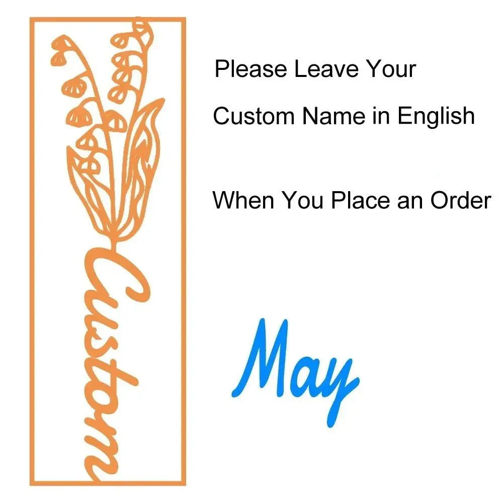 customized birthday flower name bookmark - Blade & Thread