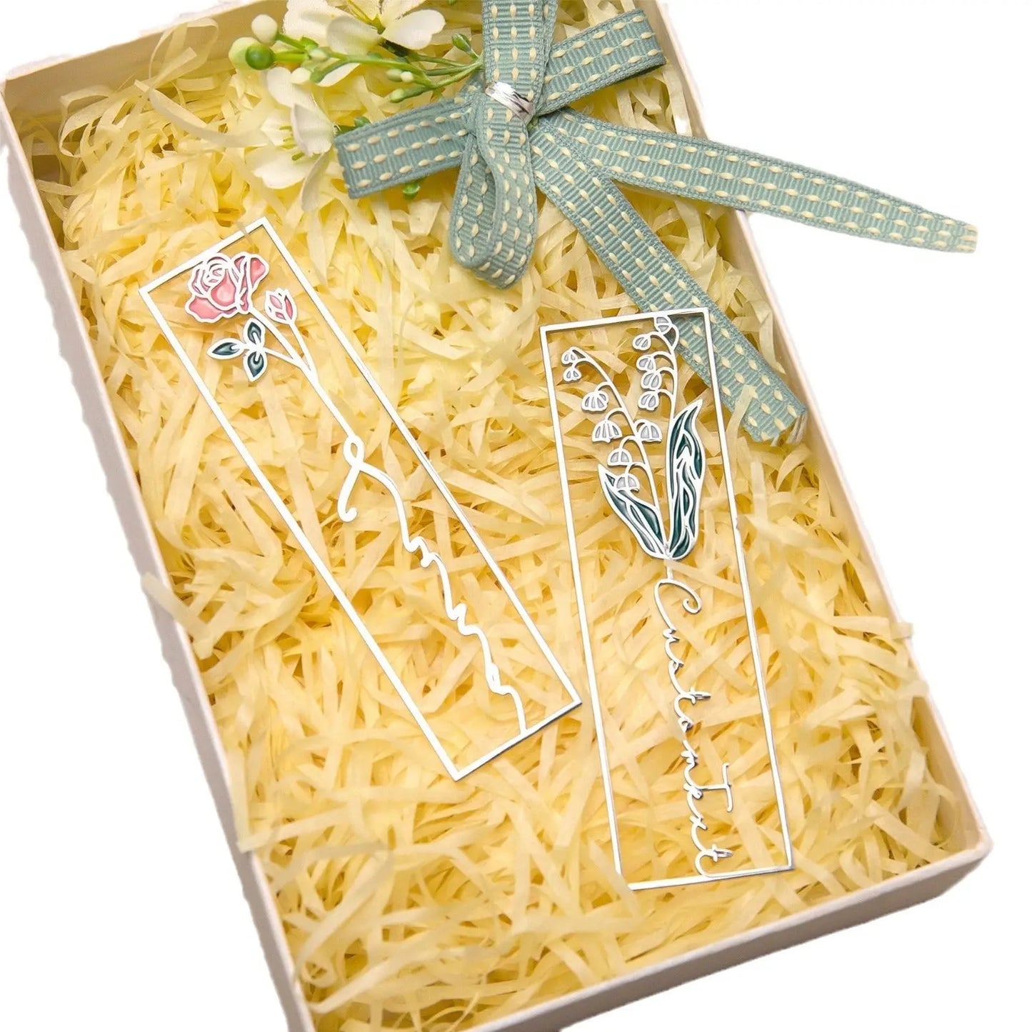 customized birthday flower name Color dripping oil bookmark - Blade & Thread