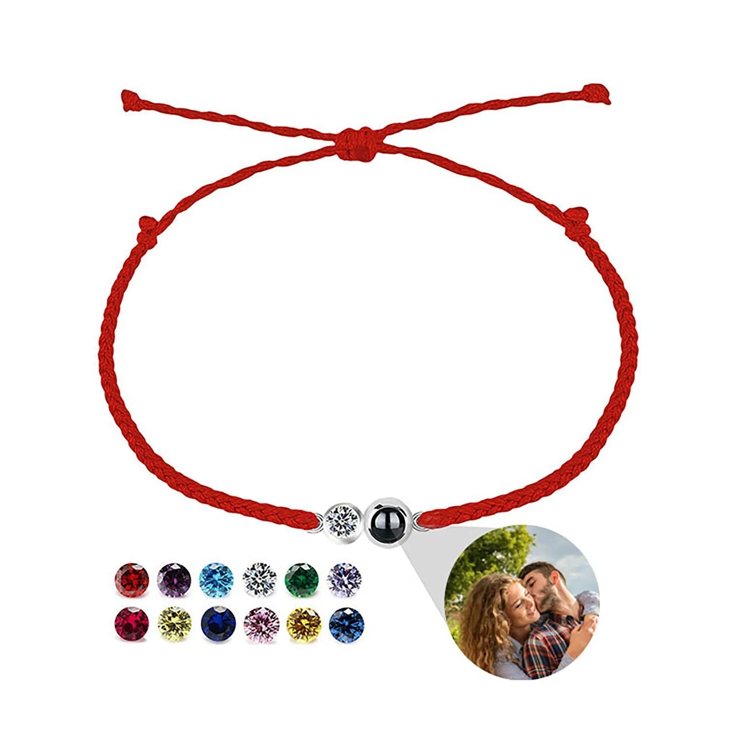 Customized birthstone Personalized Circle Photo Bracelet - Blade & Thread