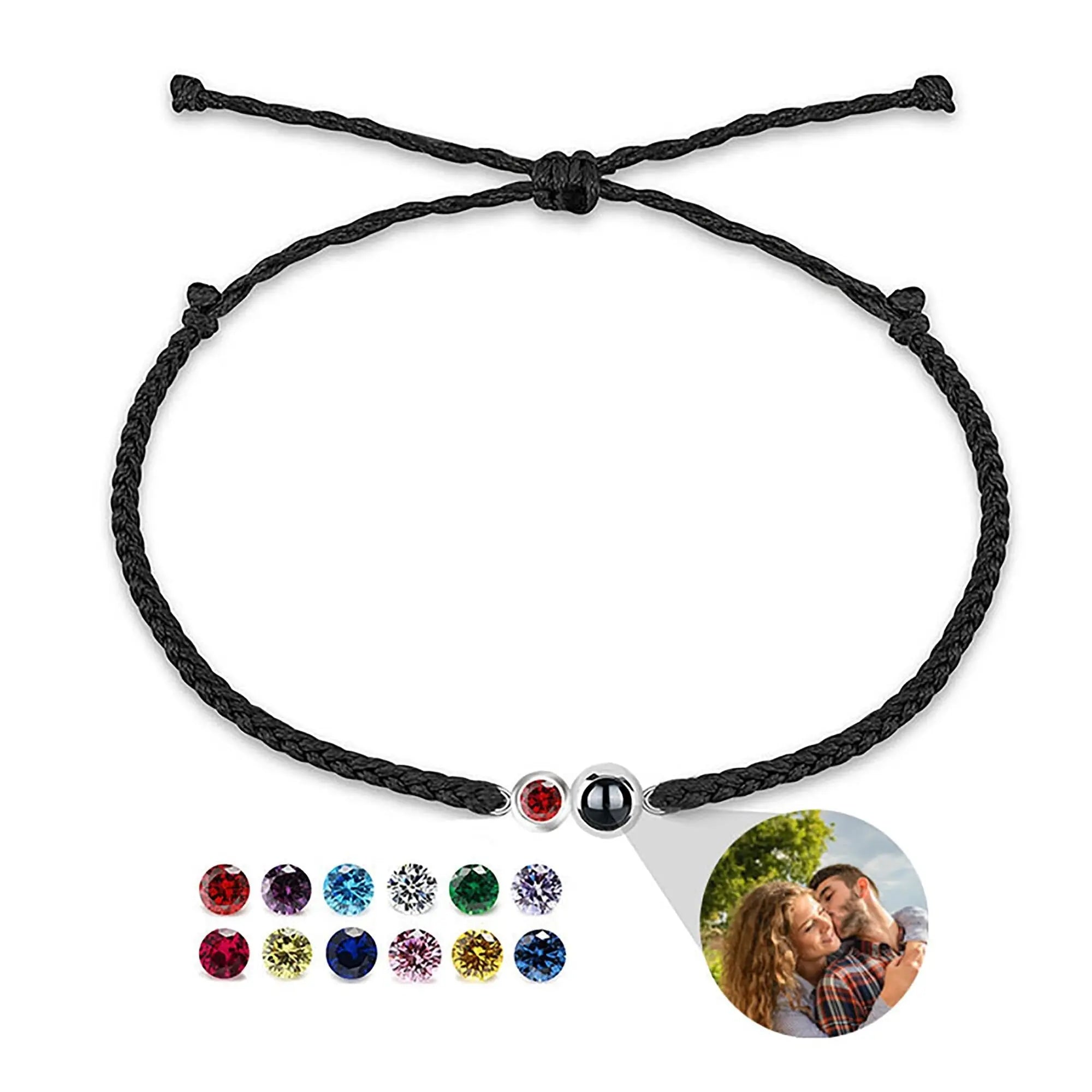 Customized birthstone Personalized Circle Photo Bracelet nowadaysfashion