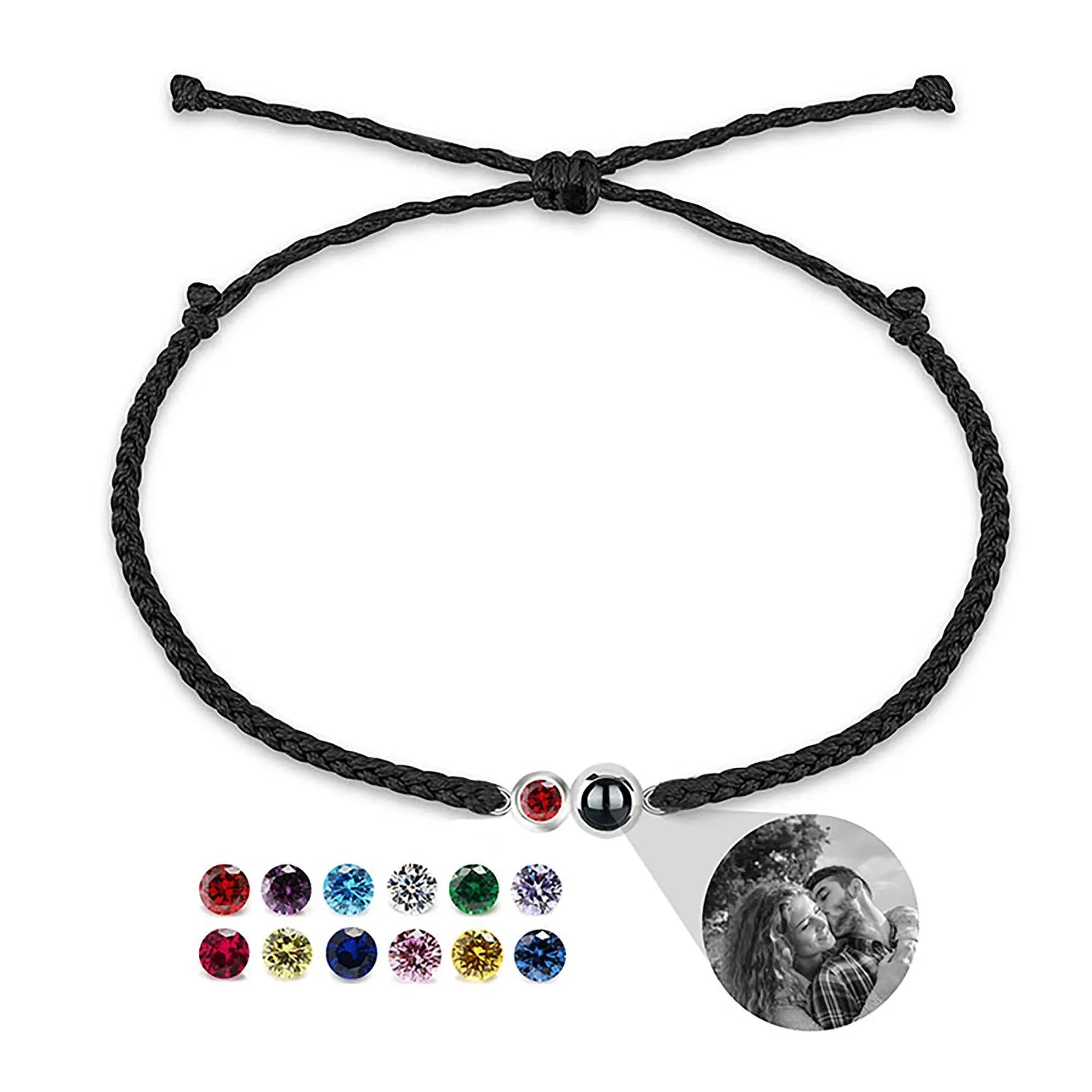 Customized birthstone Personalized Circle Photo Bracelet nowadaysfashion