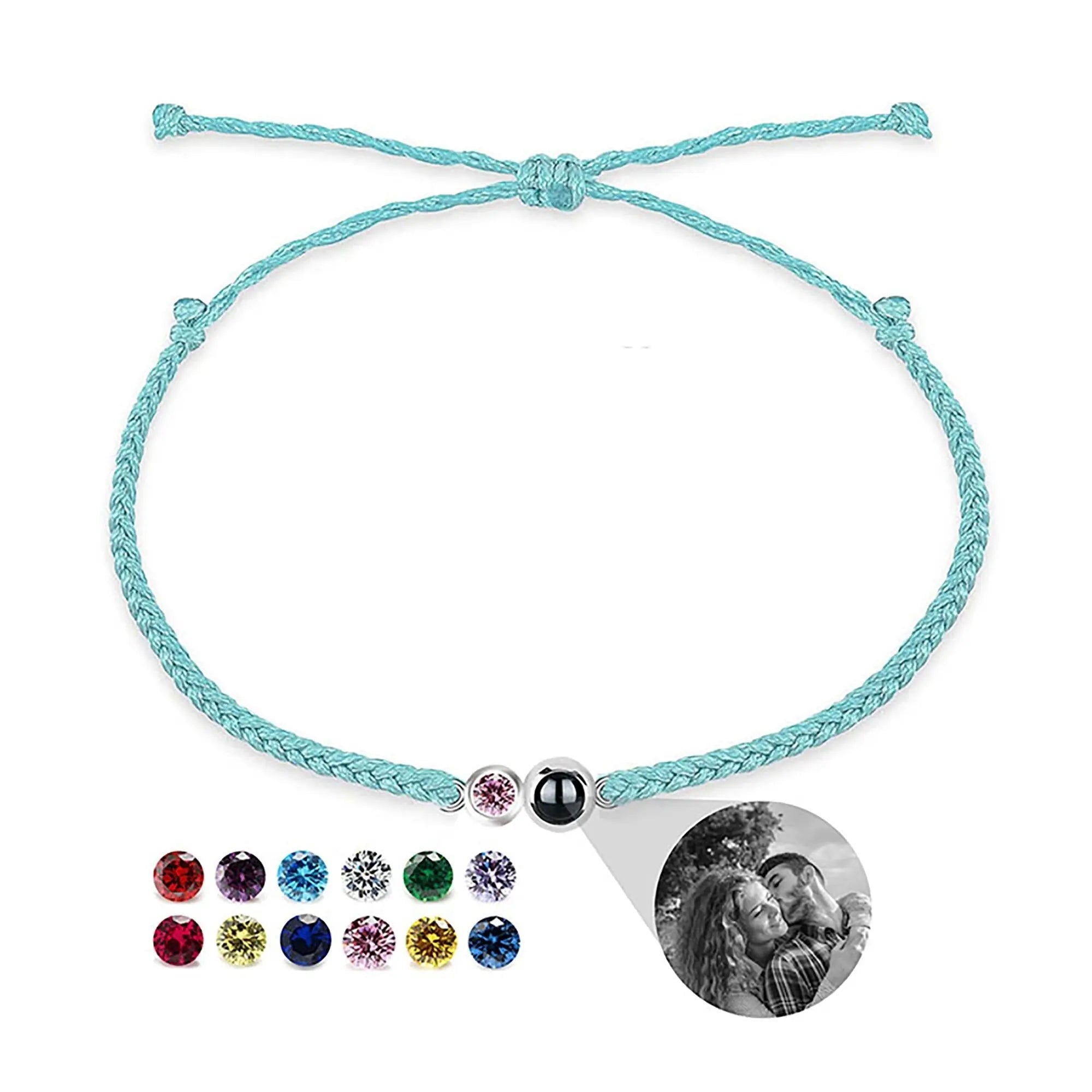 Customized birthstone Personalized Circle Photo Bracelet nowadaysfashion