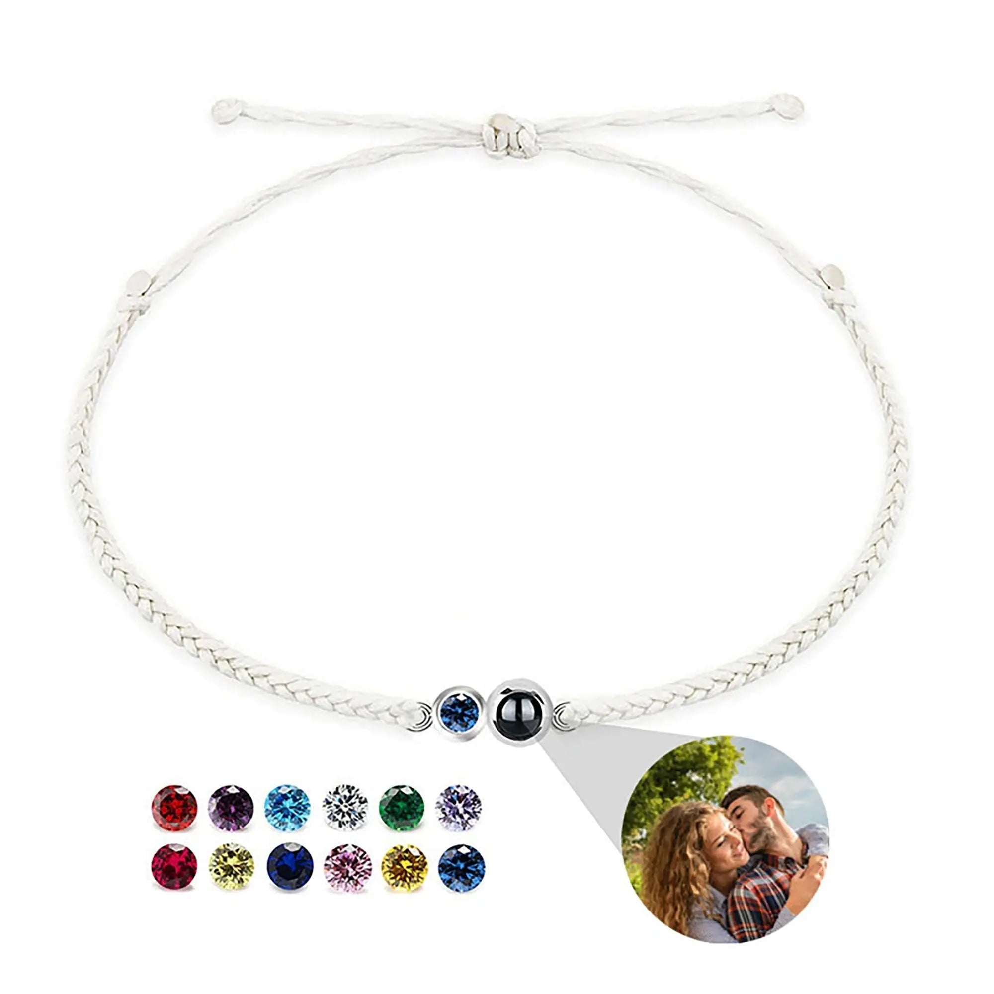 Customized birthstone Personalized Circle Photo Bracelet nowadaysfashion