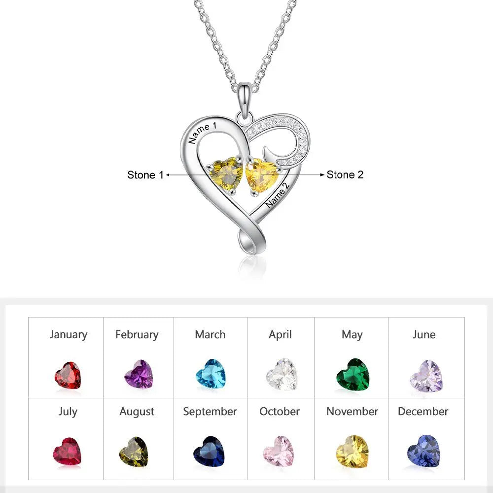 Customized Couple Engraved Necklace Personalized Heart Name Necklace nowadaysfashion