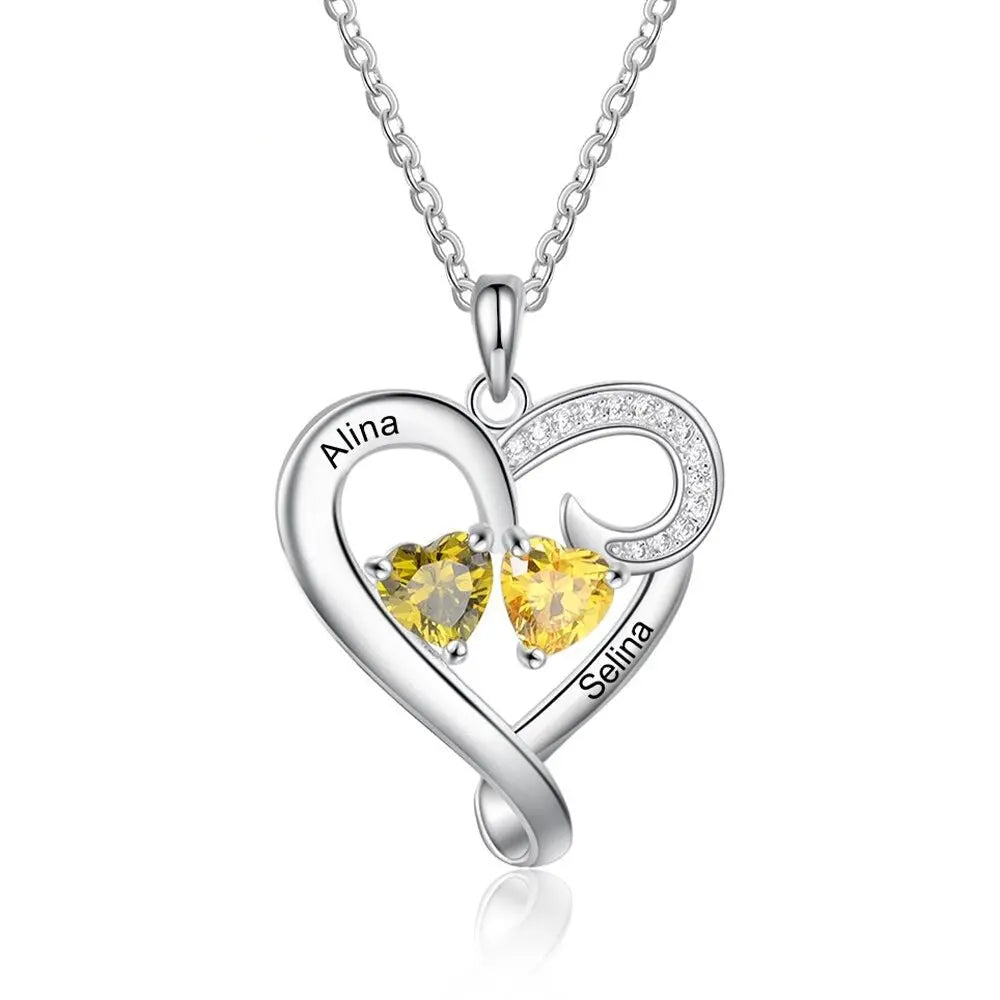 Customized Couple Engraved Necklace Personalized Heart Name Necklace nowadaysfashion