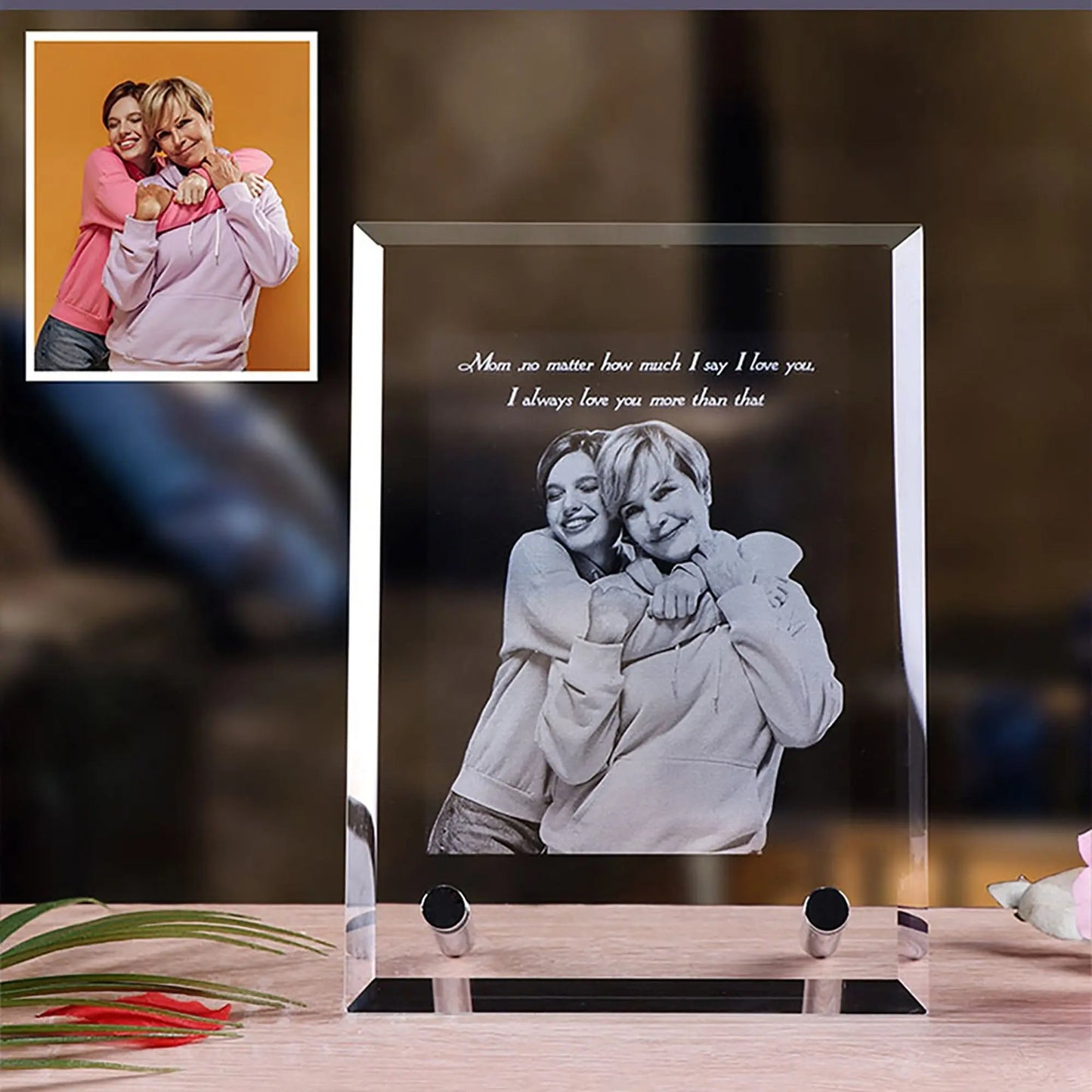 Customized Crystal Family Lovers Photo Album Image Laser Photo Frame - Blade & Thread