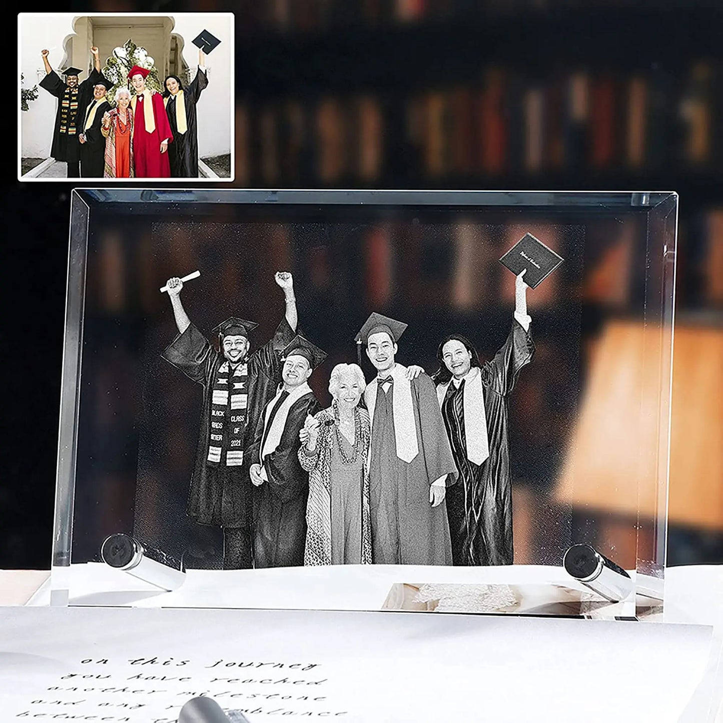 Customized Crystal Family Lovers Photo Album Image Laser Photo Frame - Blade & Thread