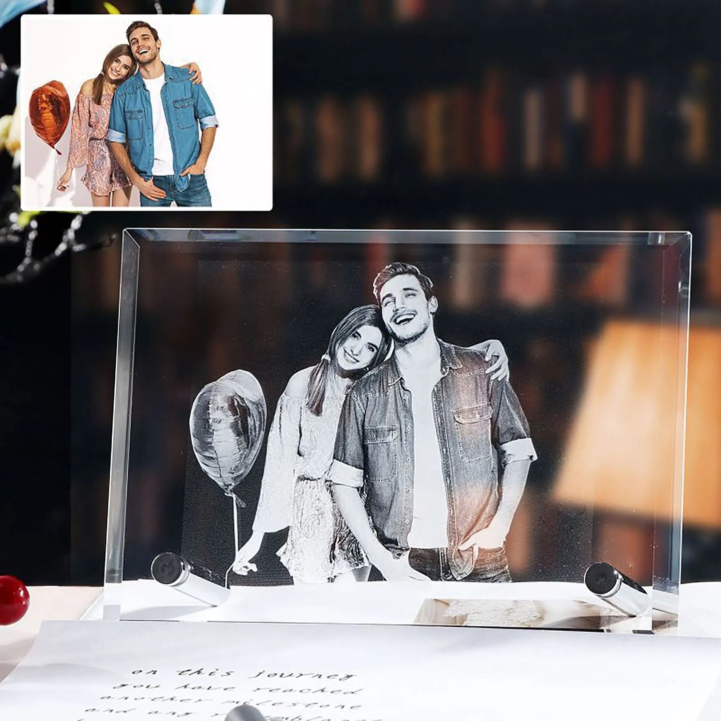 Customized Crystal Family Lovers Photo Album Image Laser Photo Frame - Blade & Thread