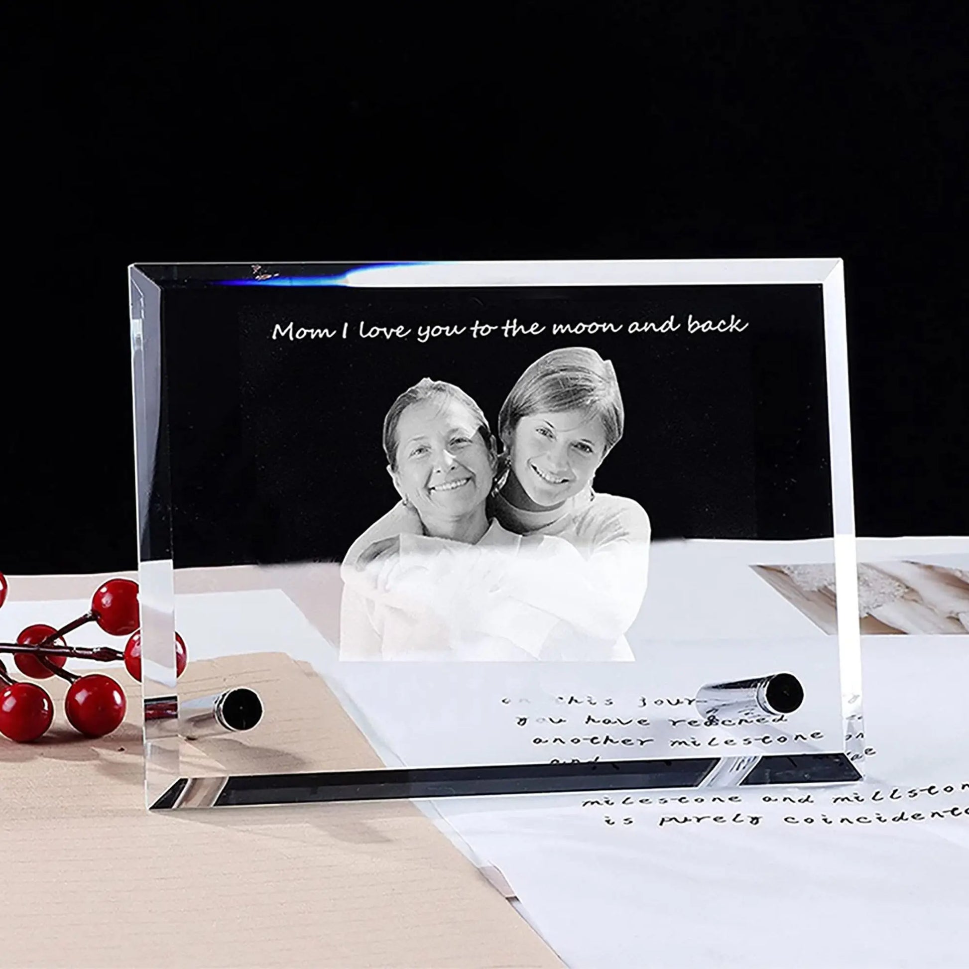 Customized Crystal Family Lovers Photo Album Image Laser Photo Frame - Blade & Thread