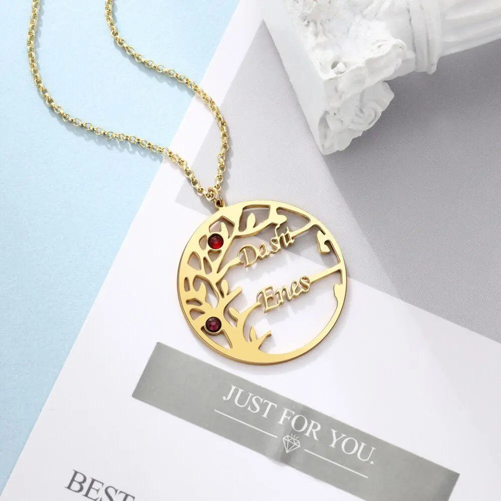 Customized Family Tree Necklace Sister Best Friend Nameplate Gift - Blade & Thread
