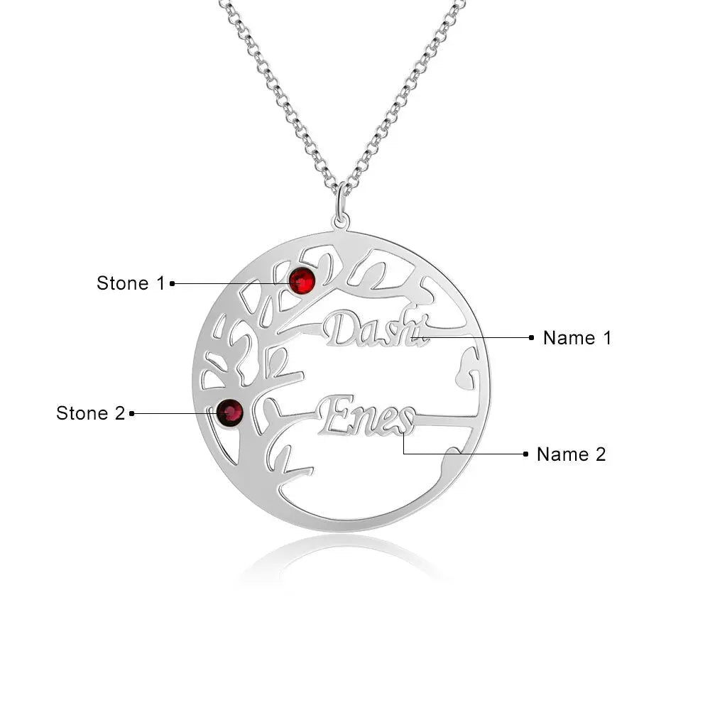 Customized Family Tree Necklace Sister Best Friend Nameplate Gift - Blade & Thread