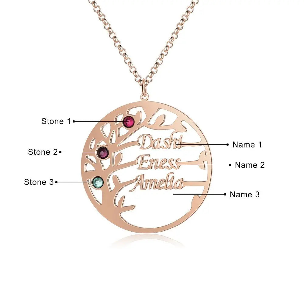 Customized Family Tree Necklace Sister Best Friend Nameplate Gift - Blade & Thread