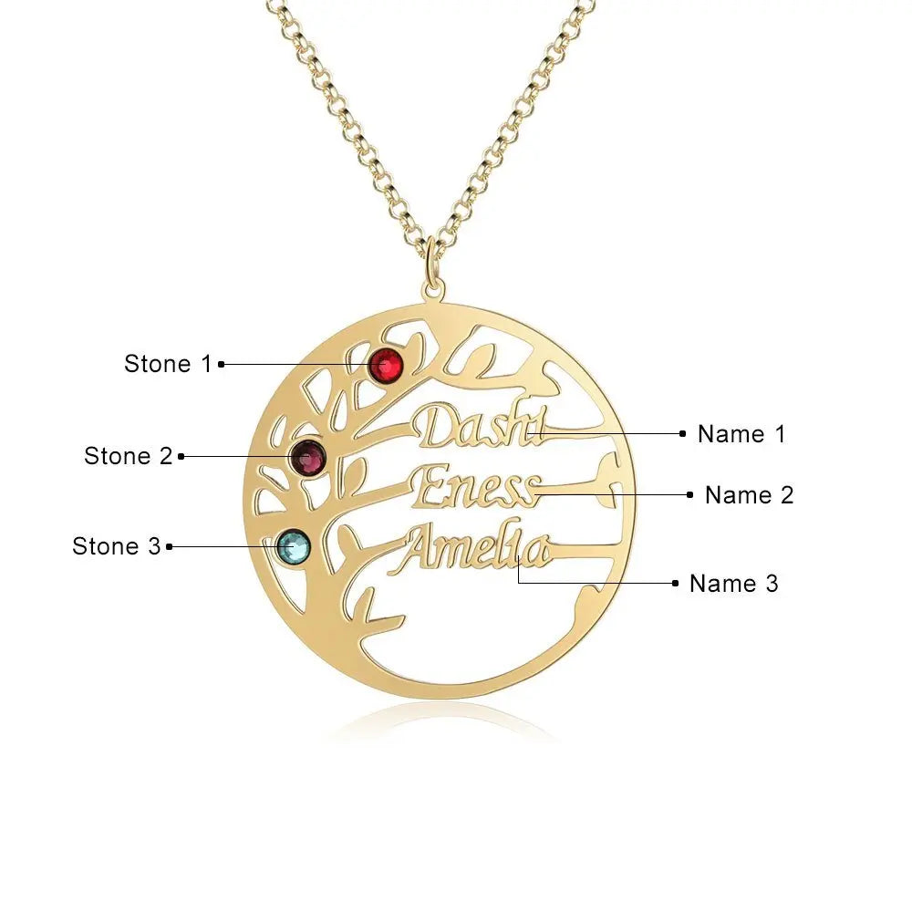Customized Family Tree Necklace Sister Best Friend Nameplate Gift - Blade & Thread
