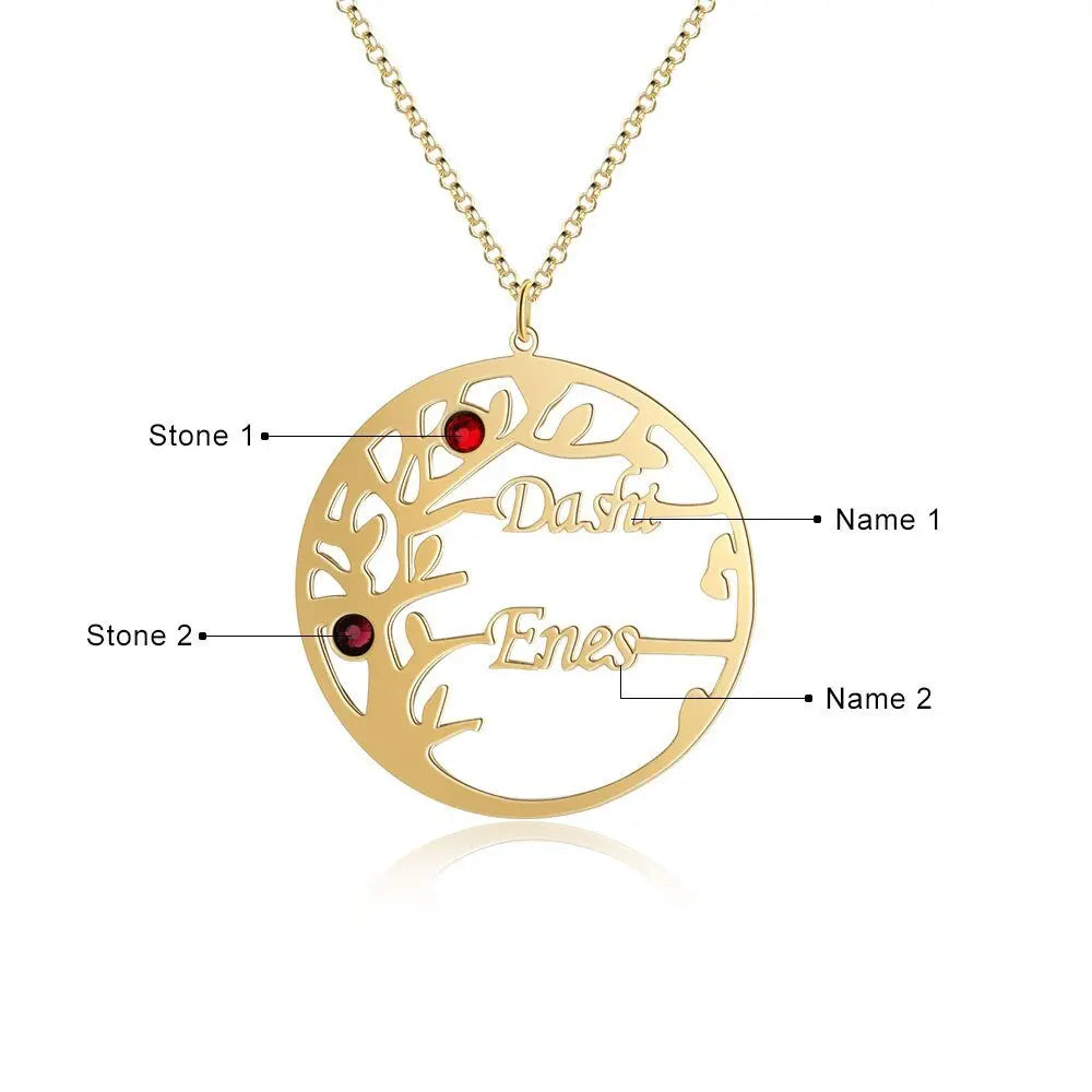 Customized Family Tree Necklace Sister Best Friend Nameplate Gift - Blade & Thread