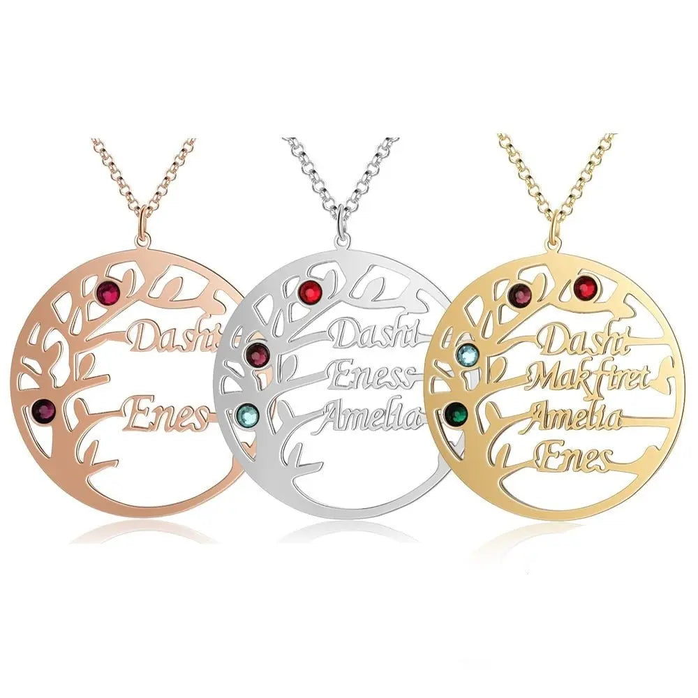 Customized Family Tree Necklace Sister Best Friend Nameplate Gift - Blade & Thread