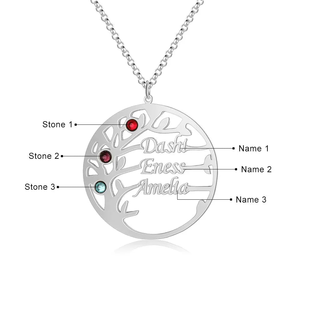 Customized Family Tree Necklace Sister Best Friend Nameplate Gift - Blade & Thread