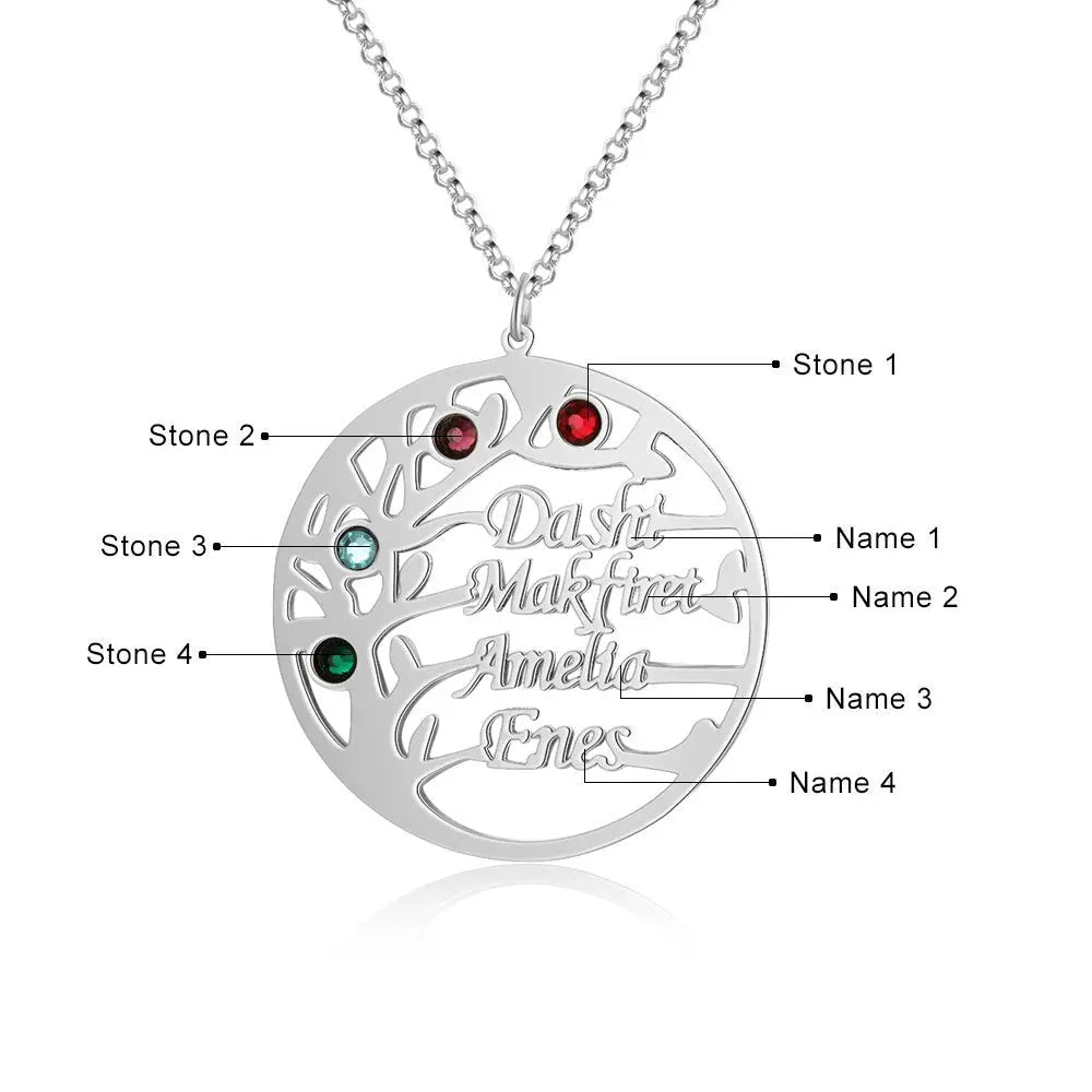Customized Family Tree Necklace Sister Best Friend Nameplate Gift - Blade & Thread