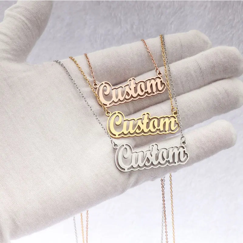 Customized hollow name necklace - Blade & Thread