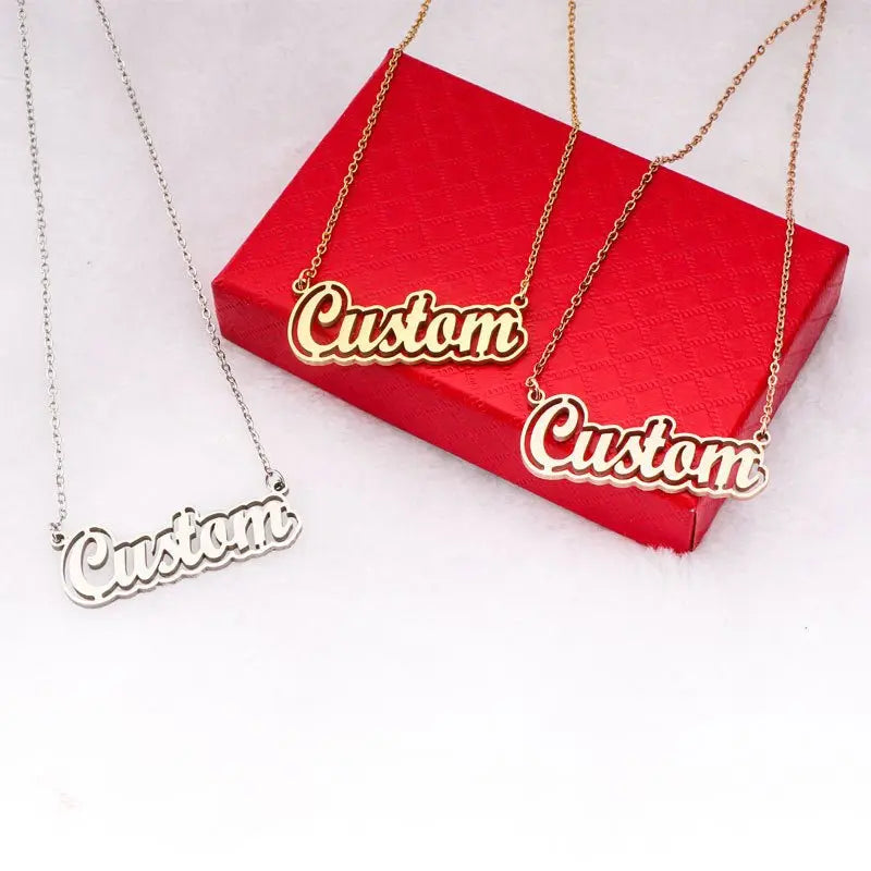 Customized hollow name necklace - Blade & Thread