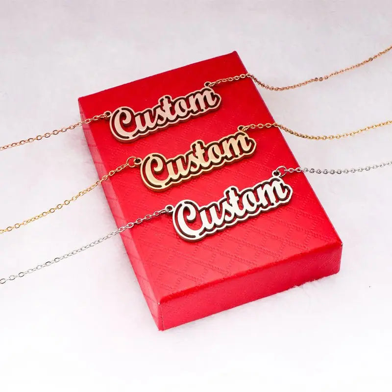Customized hollow name necklace - Blade & Thread